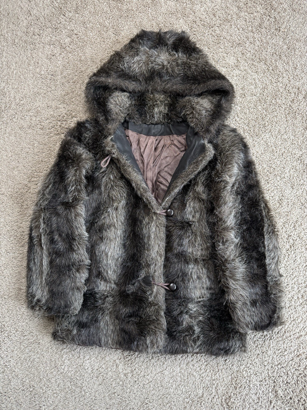 Vintage Russel Taylor Brown Union Made Faux Fur Vintage High End Medium 1960s
