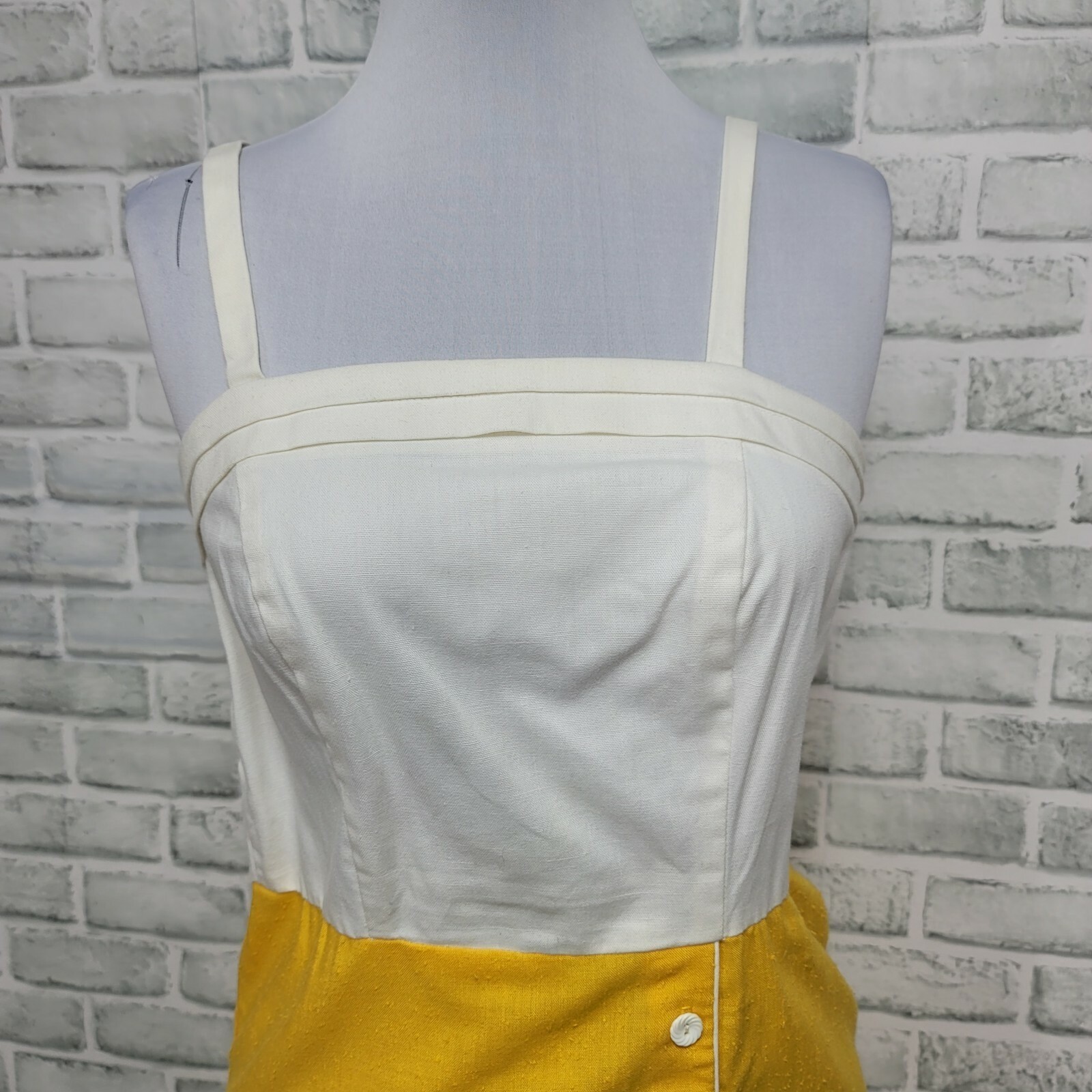 Vintage 80s Trivia Charms Hollywood Yellow White Two Piece Dress Jacket Set