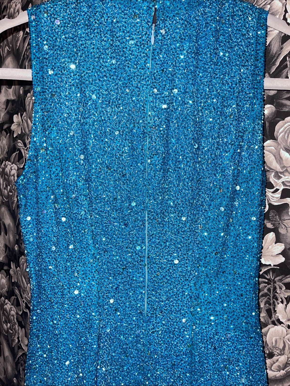 Riazee Boutique Teal Silk Fully Beaded Cocktail Dress Size 4 🩴
