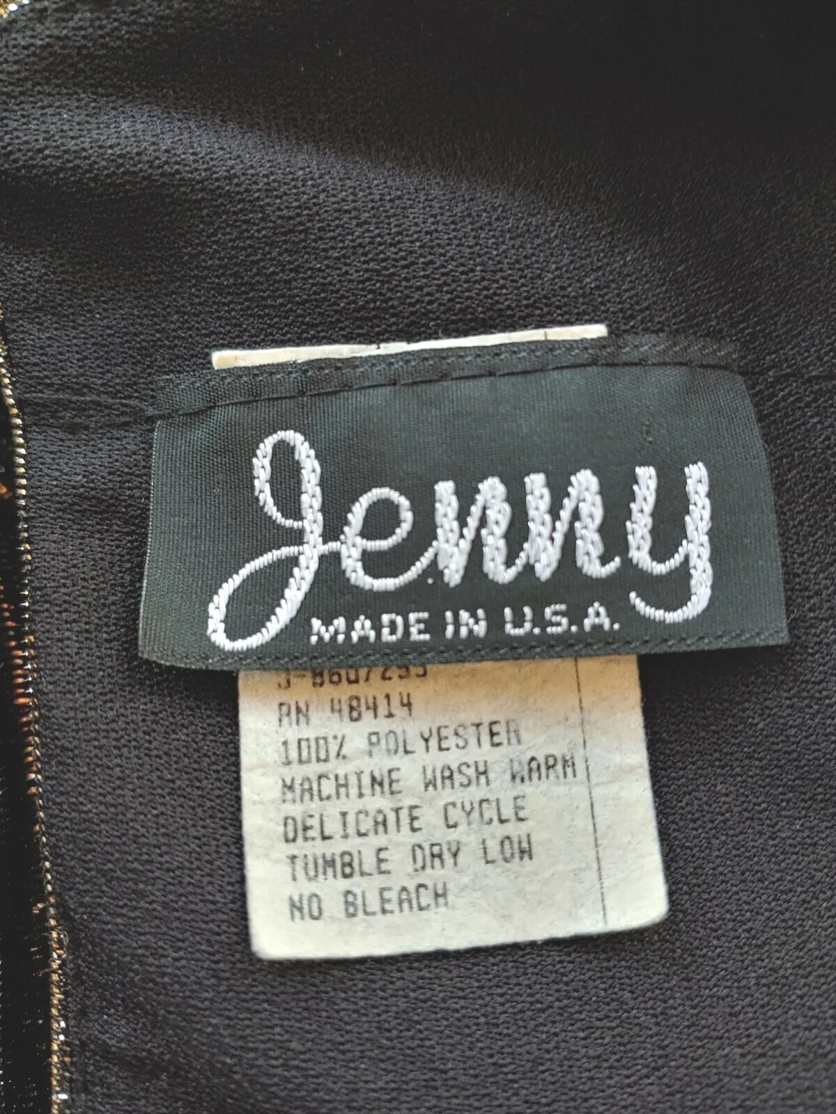 Vintage Jenny Gold & Black Metallic Striped Top Size 14
