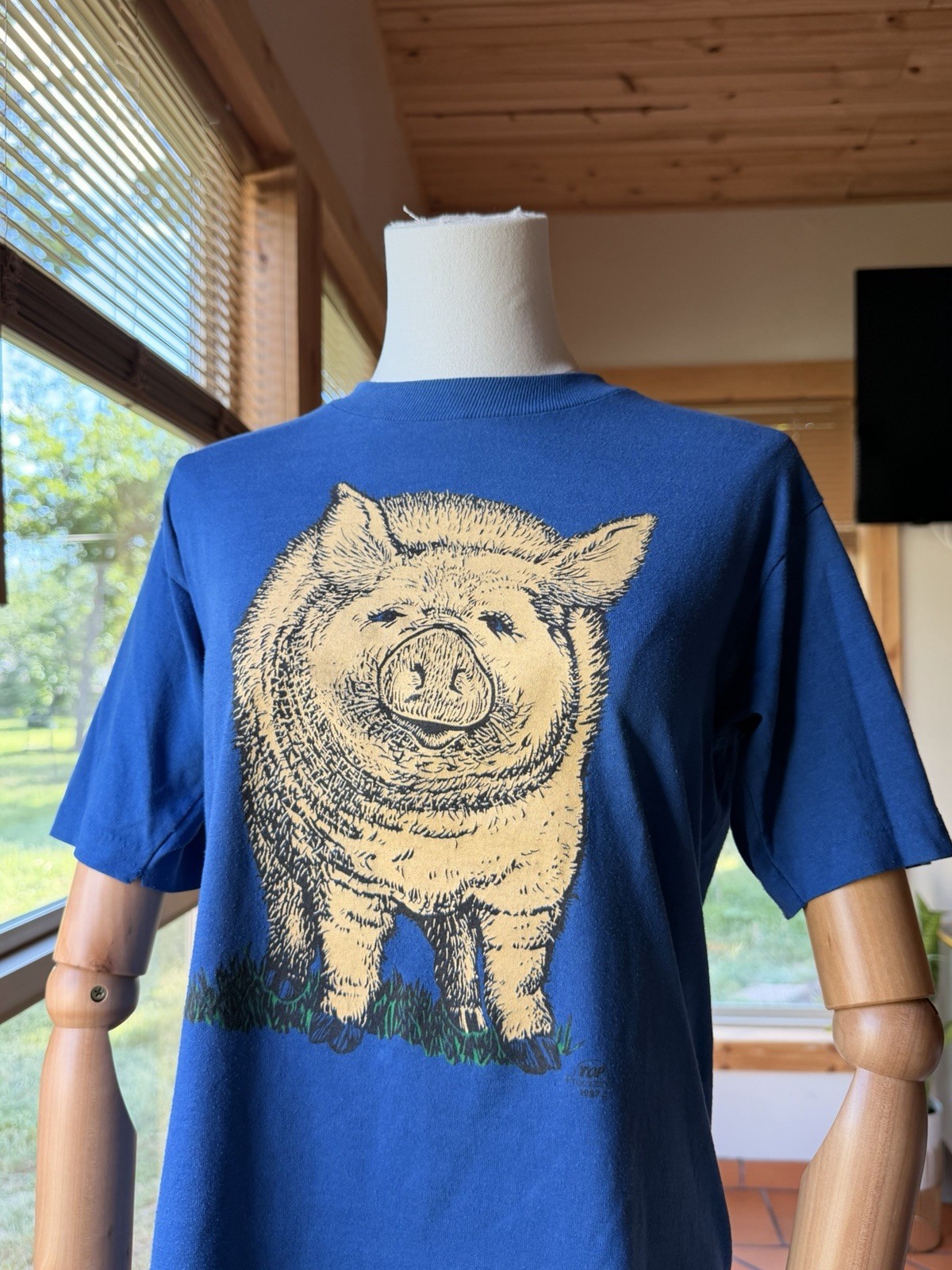 Vintage 87’ Piggy Back And Front Jerzees Single Stitch T-shirt Size M Adult