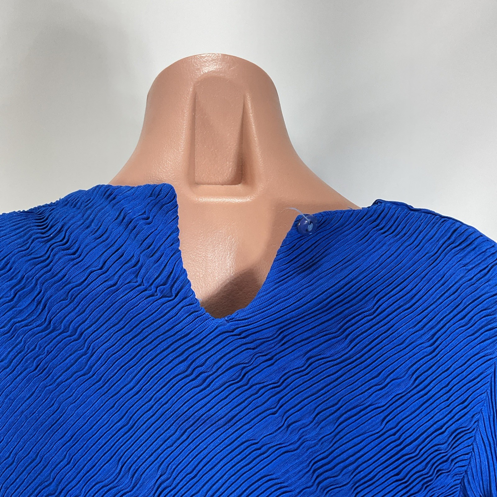 Leslie Fay Vintage Blouson Plisse Pleated Dress Secretary Unionmade 8P Cowl Neck