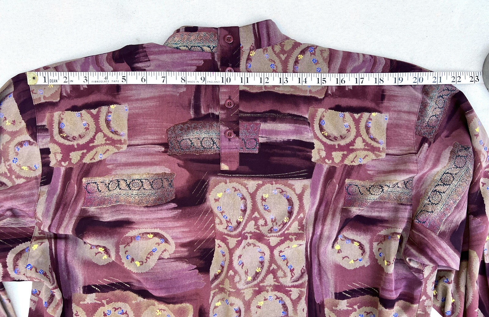 Christian Aujard 90s Vtg Paisley Cowl Blouse LS Pullover 86/90cm Japanese import