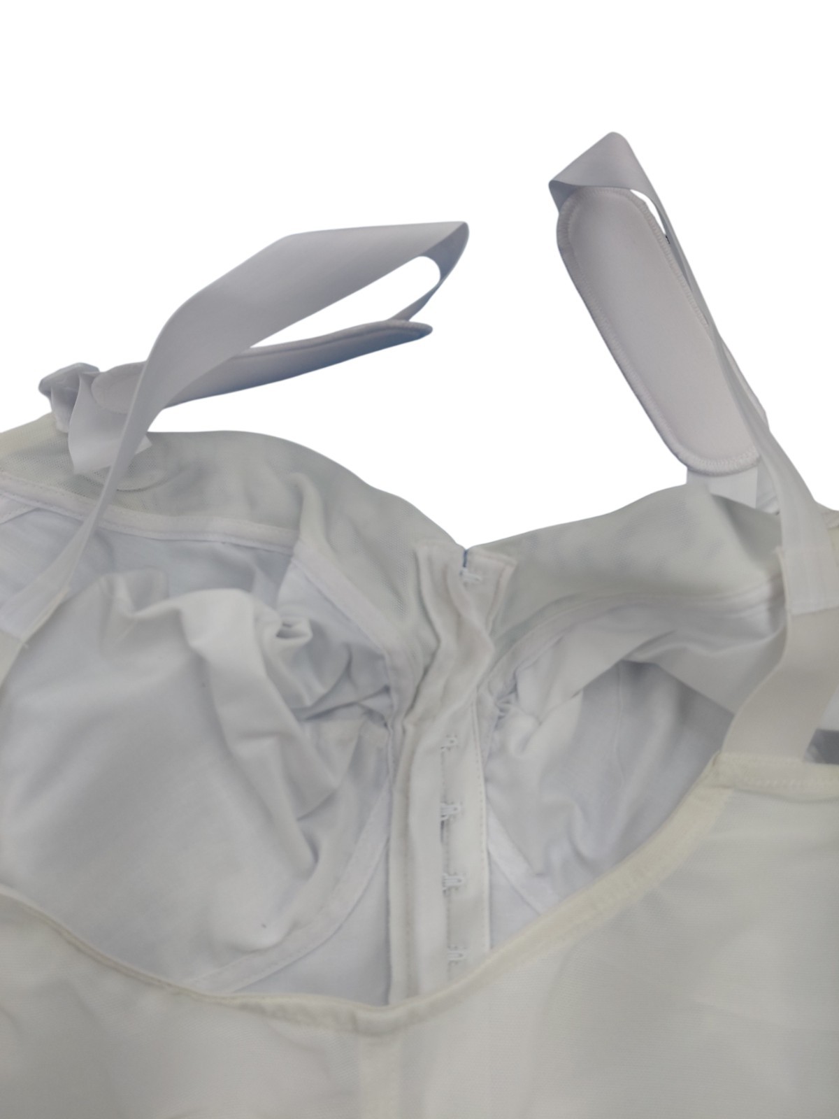Vintage Exquisite Form Fully White Longline Bra Size 48DD