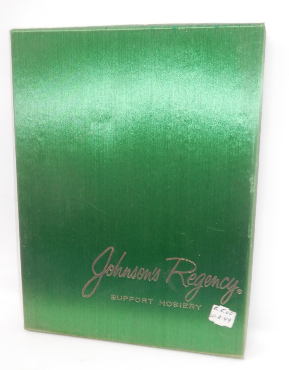 Vintage 50s Johnson’s Regency Seamless Stockings • Thigh High XL White 32″ NOS