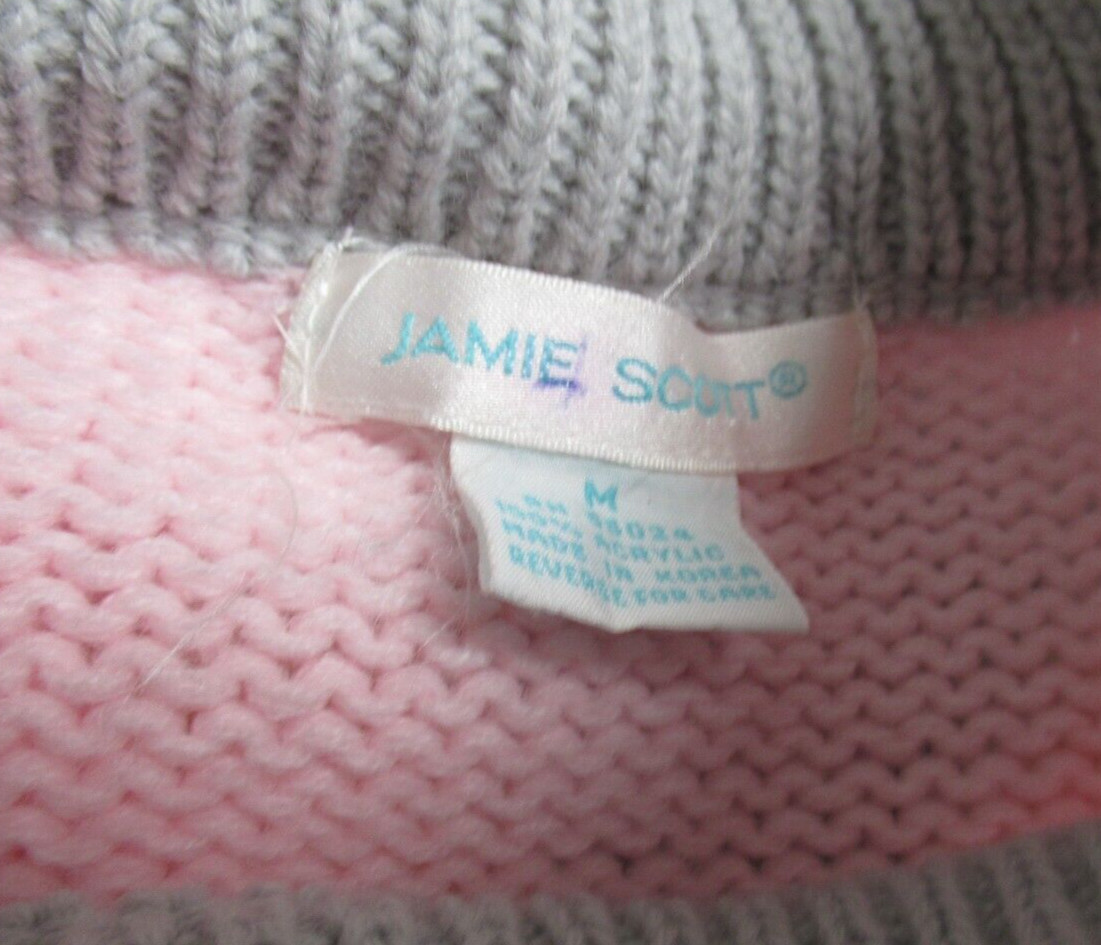 NWT Vintage Jamie Scott KO Champion Bear Boxing Sweater Pink Gray NEW Medium