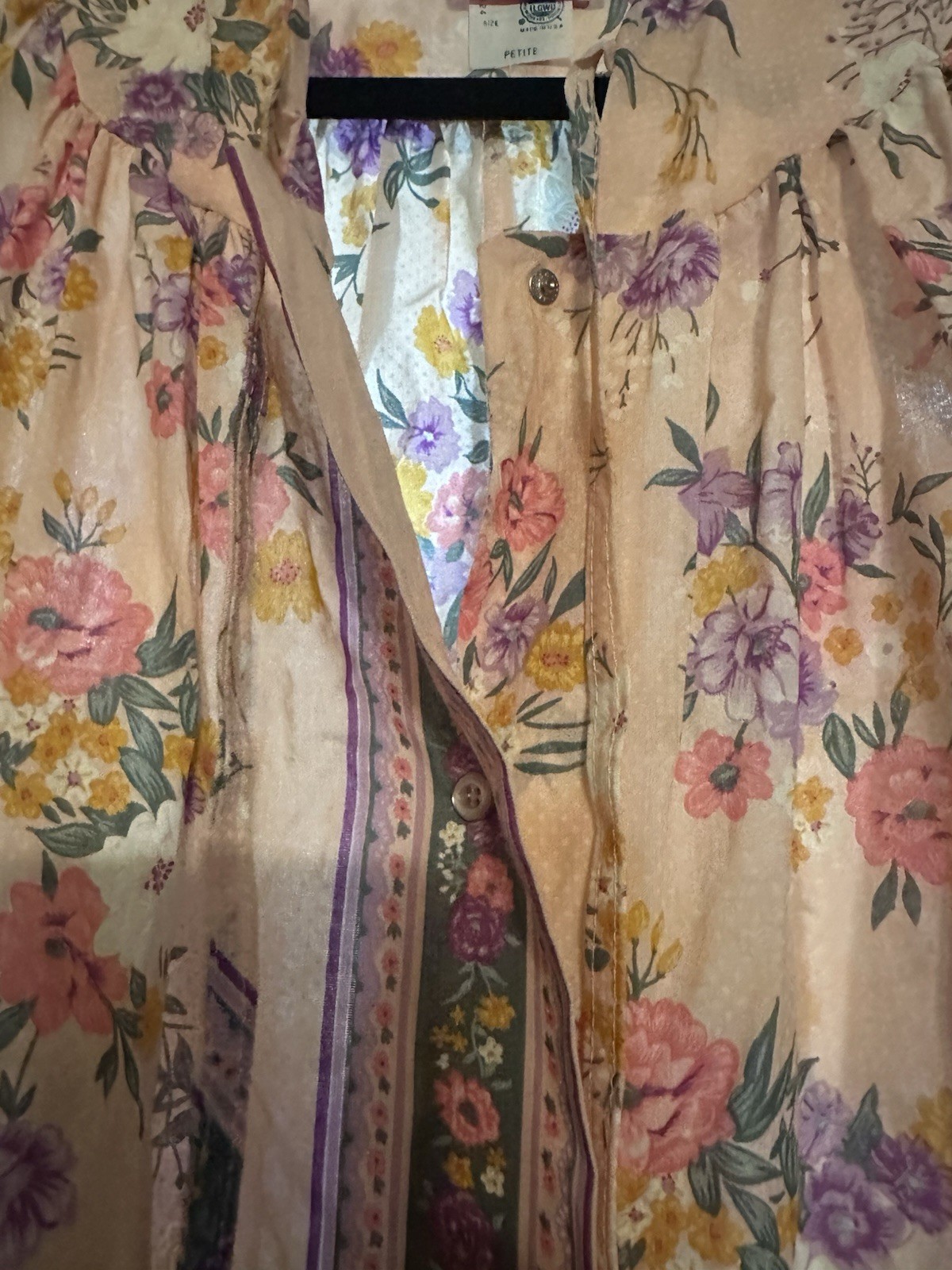 Vintage Smart Time House Dress Womens Sz S Petite Snap Front Made In USA