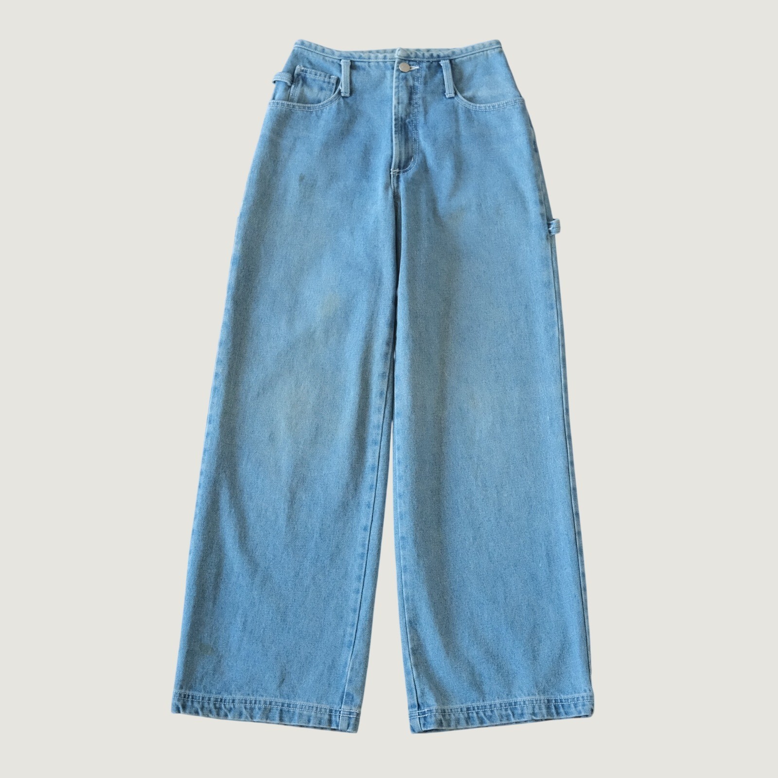 MGR Carpenter Jeans Womens Light Wash Wide Leg Streetwear Y2K Vintage