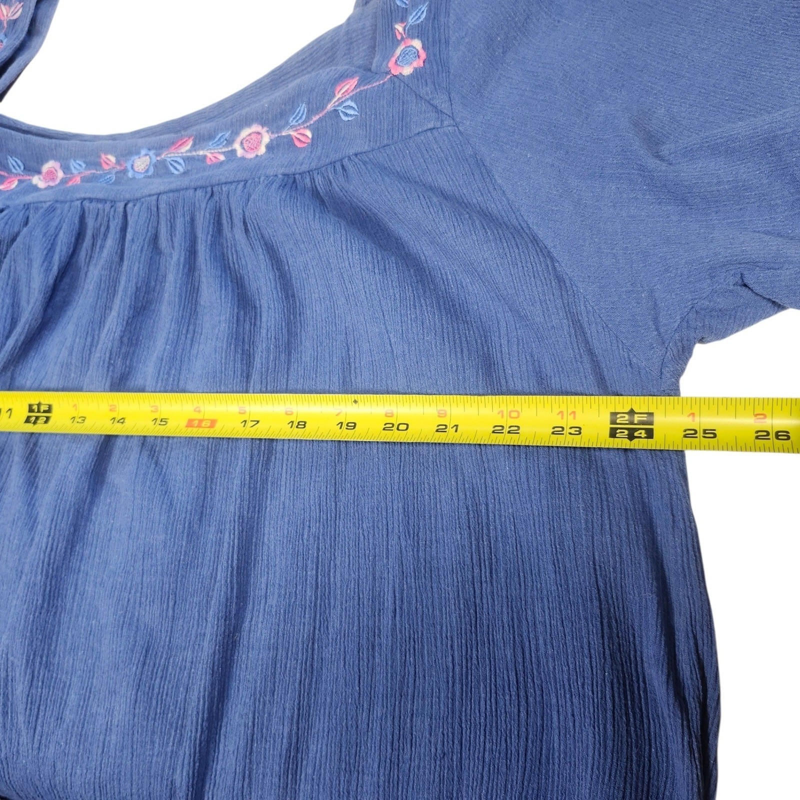 The Vermont Country Store Dress Lavender 1X Embroidered Gauze Muumuu Cottagecore
