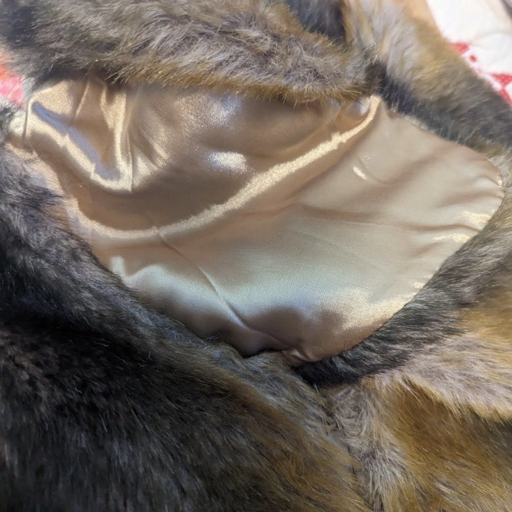 Vintage Faux Fur Jacket Knit Sweater Scarface 70s 80s Glam Mob Wife Disco
