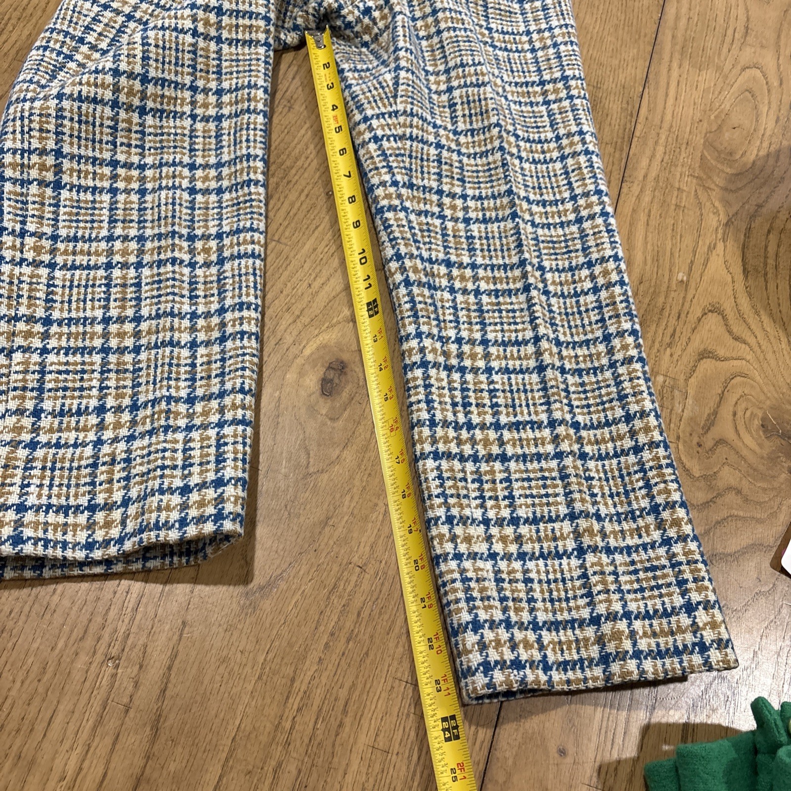1970s Wool Houndstooth Tweed Plaid Women’s Pants Size 10EU Retro Cool!