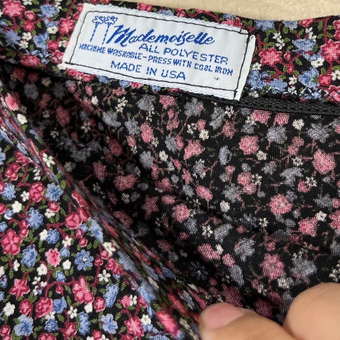 Vintage Mademoiselle Floral Maxi Skirt 90s, 34 inch waist