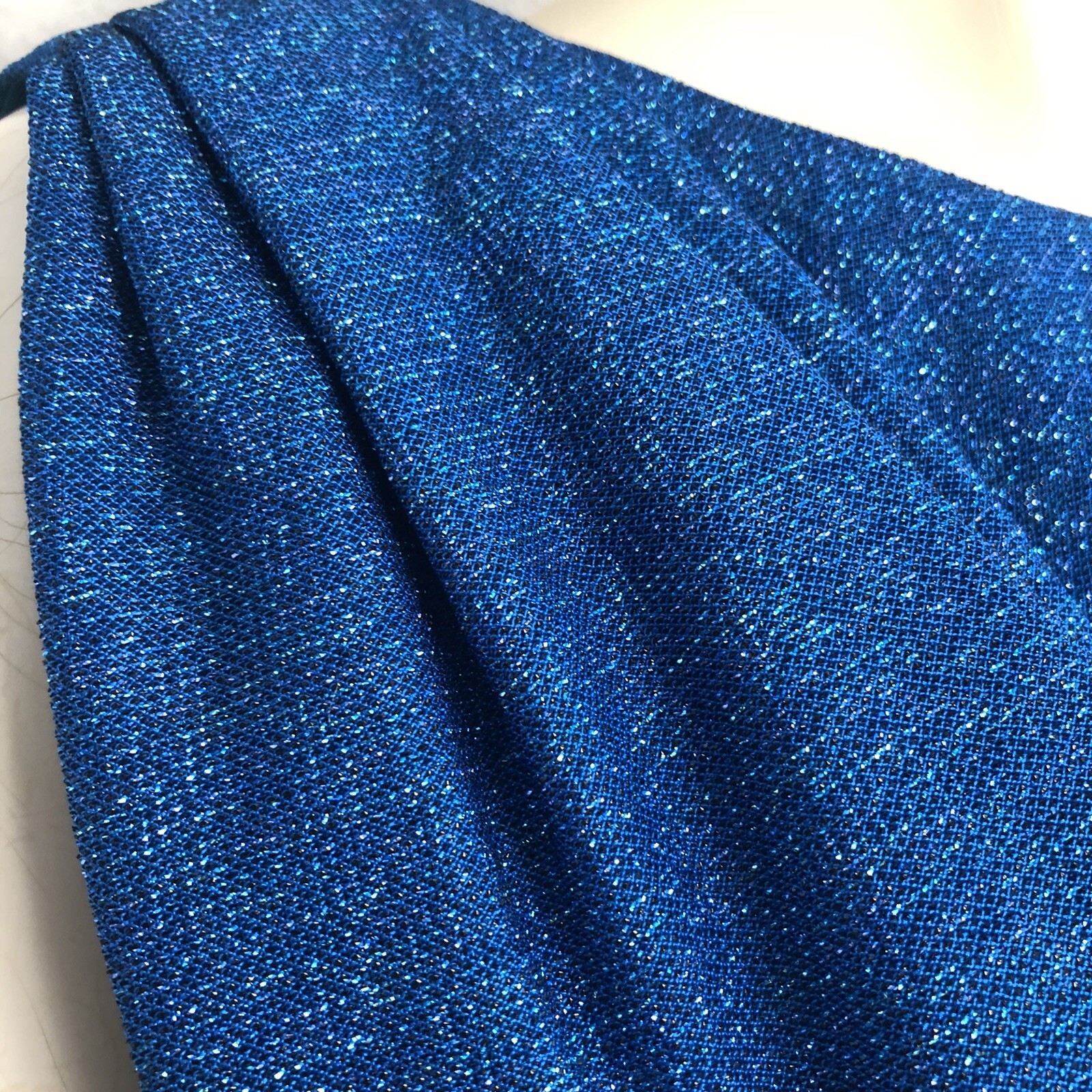 VTG 60s Stephen O’Grady Wiggle Sheath Dress Blue Metallic Sparkle Size 12 Small