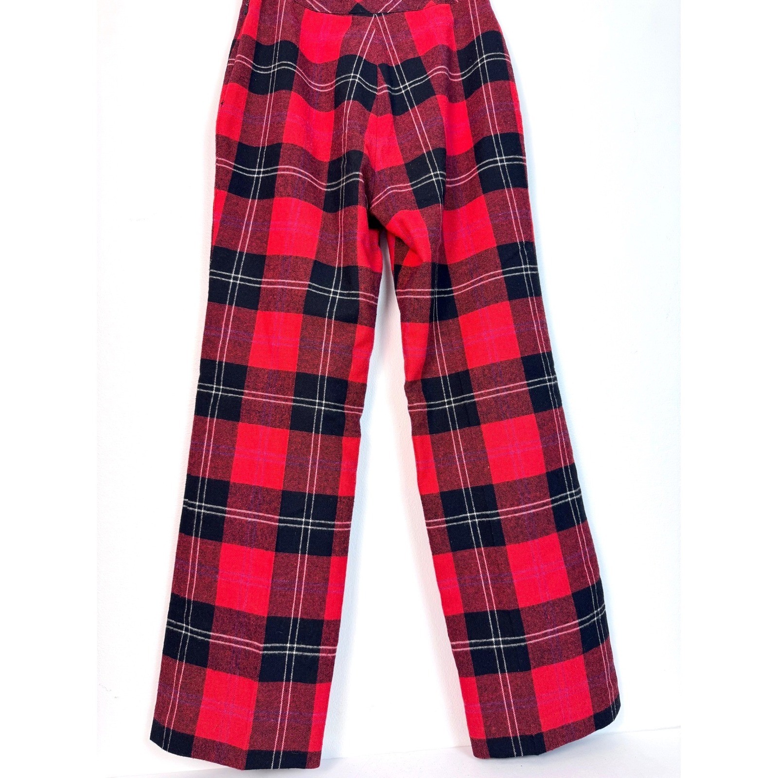 Vintage Artisan Wool 70’s The Century Pant Co Plaid High Waist Bootcut Trousers