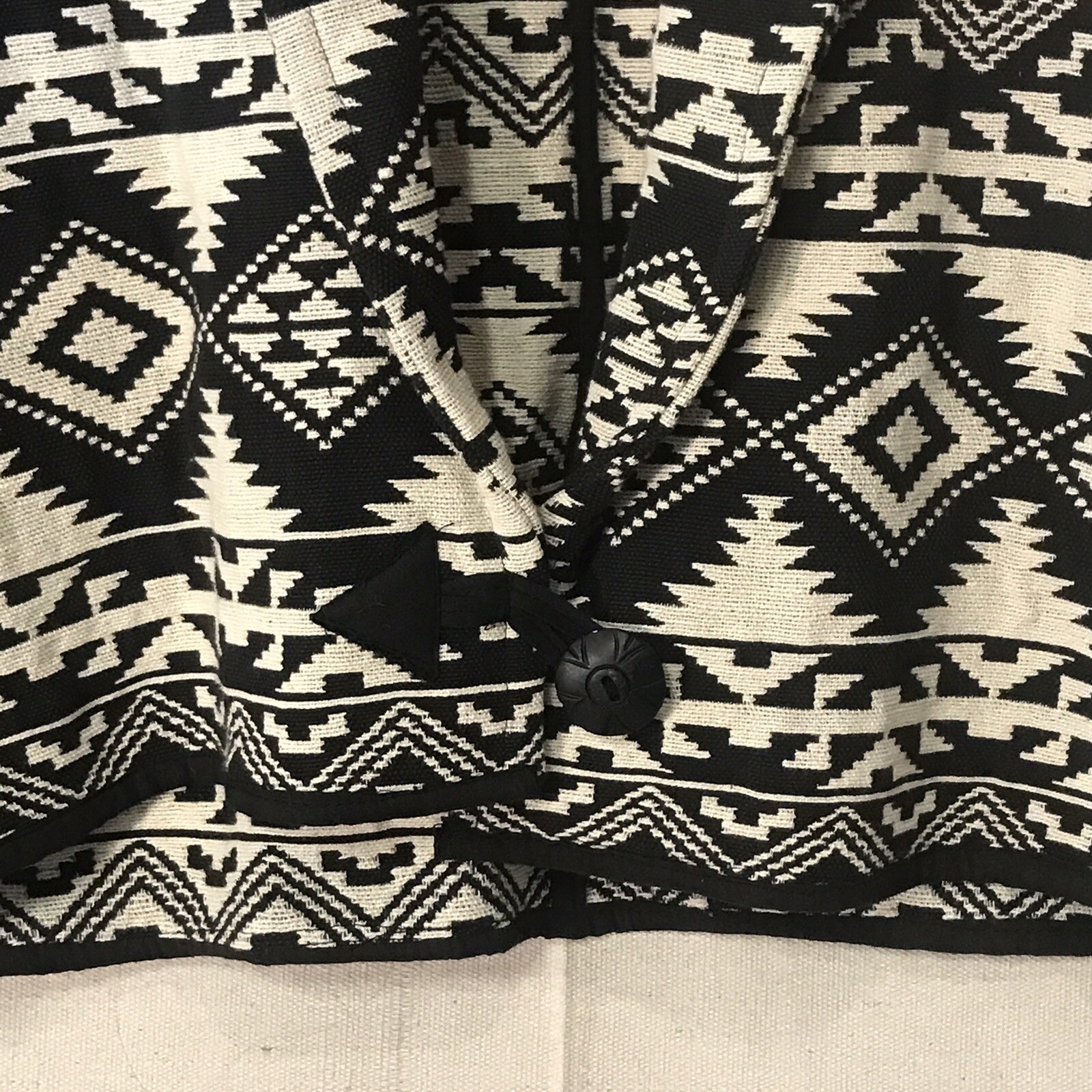 Flashback Vintage Aztec Blazer Jacket Western Cropped Cotton Tapestry Size L