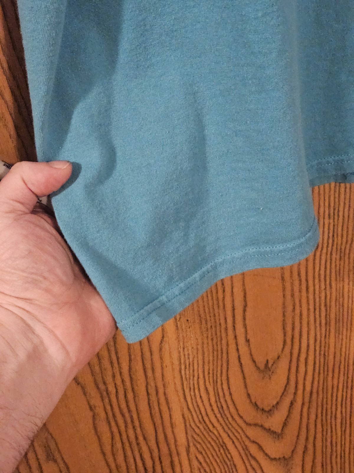 VTG 90s Hanes Her Way Blank T-Shirt XXL Teal Aqua Blue Made in USA Fabric
