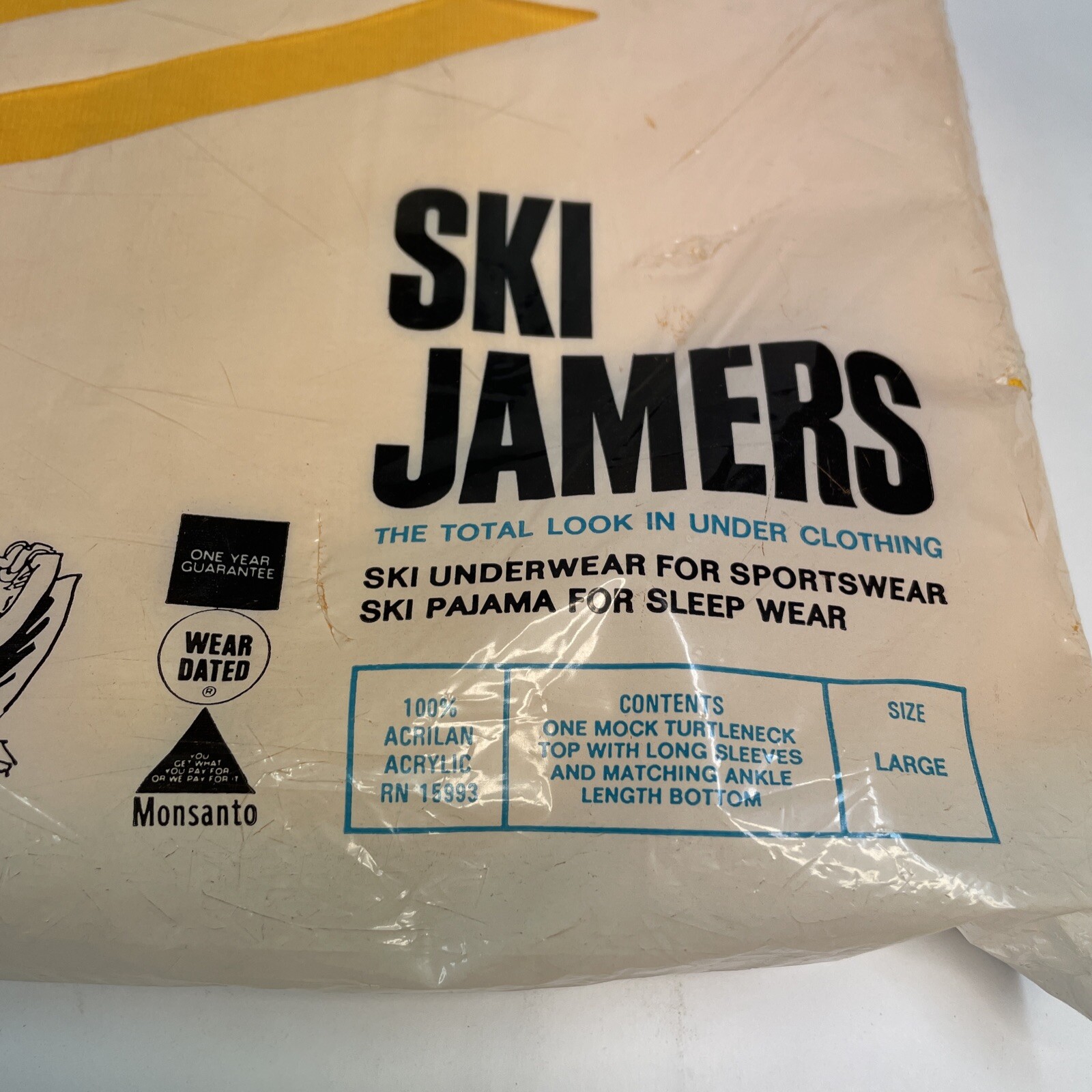 Vintage “Ski Jamers” Womans Large. Ski Underwear/pajama’s. Light Orange/yellow