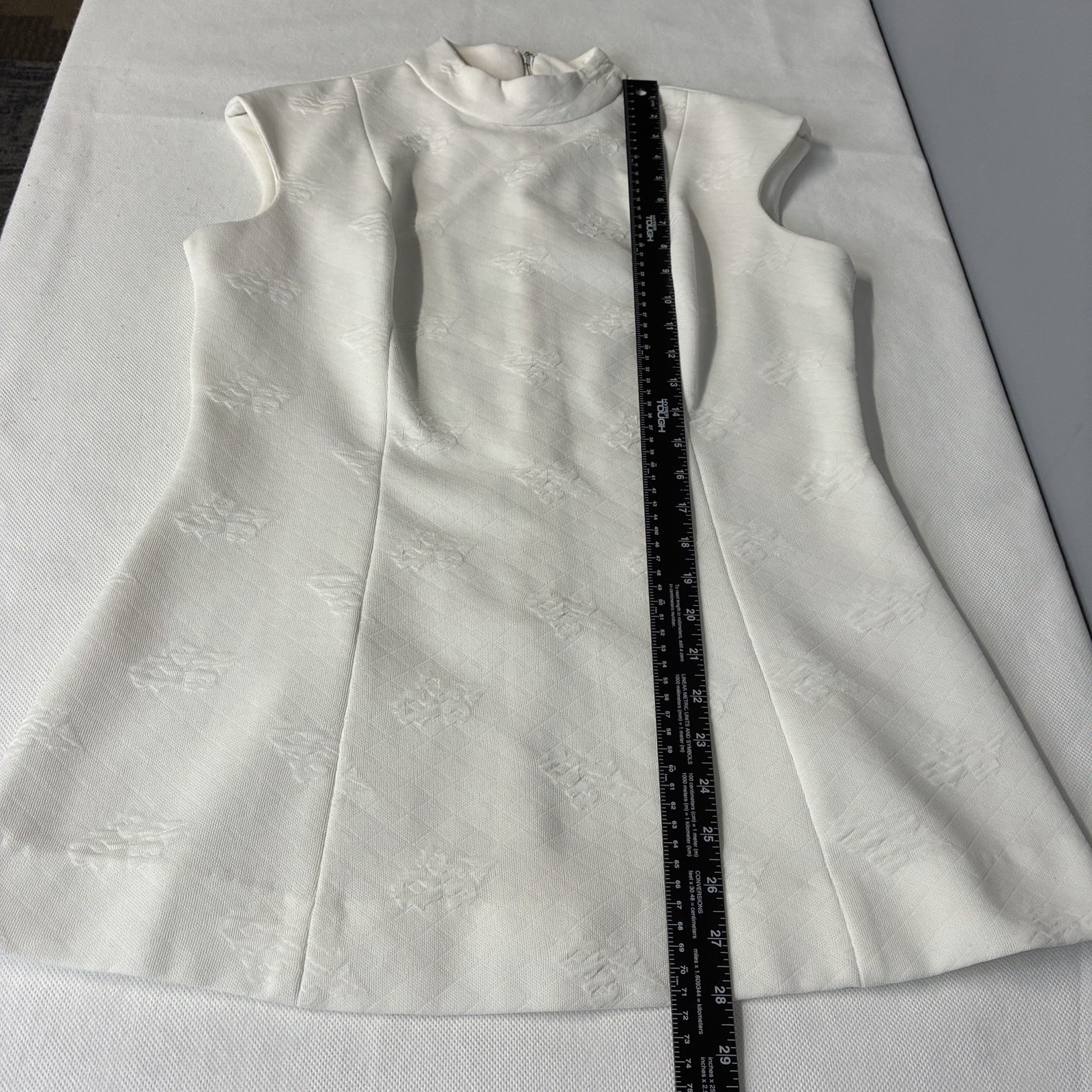 Vtg 60s 70s Bleeker Street Women Pant Set Sz 16 M/L White Textured Wide Leg Mod