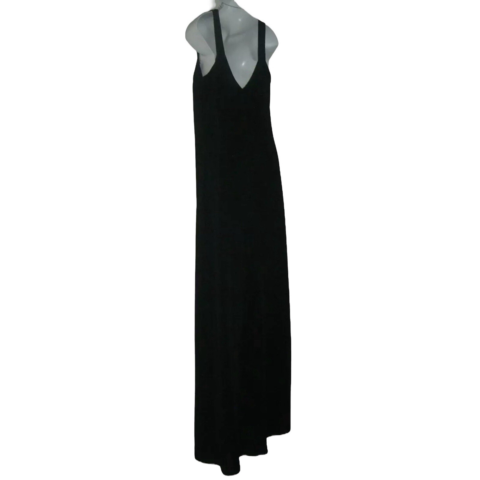 Edith Flagg Dress Three Flaggs Vintage 70s Black Maxi Audrey Hepburn Classic Lbd