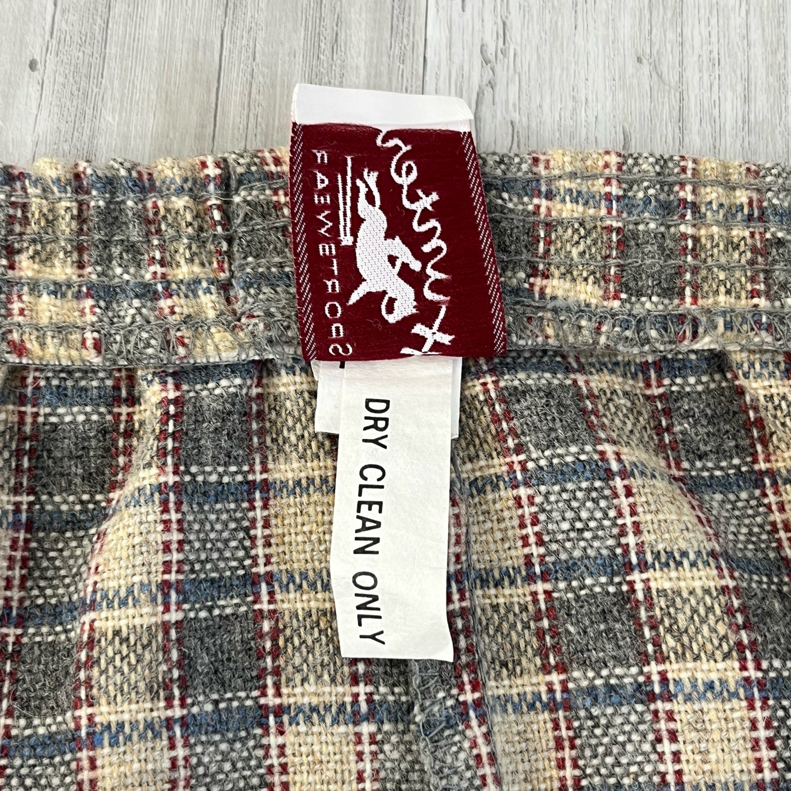 Vintage Hunter Sportswear Plaid A-Line High Waist Knee Length Preppy Skirt