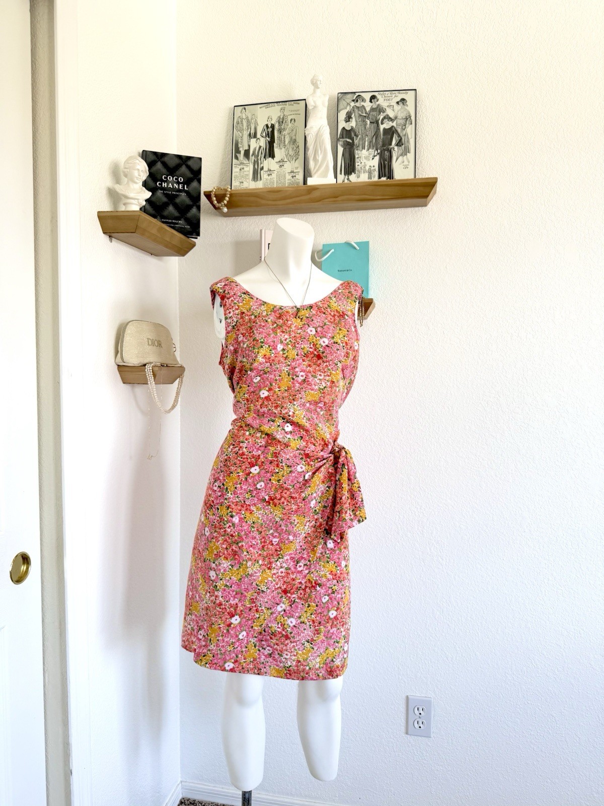 Vintage Guess by Georges Marciano 2 Floral Wrap Mini Dress 80s 90s Cottagecore