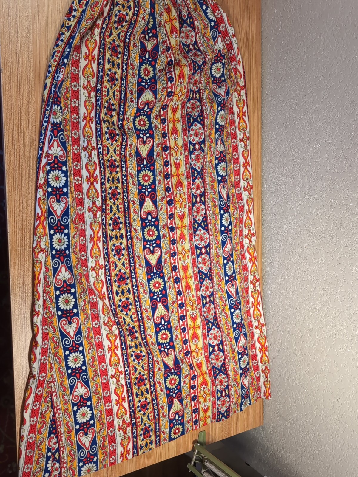 Vintage Handmade Maxi Dress 1960s Mod Hippie Boho Paisley Halter VIBRANT