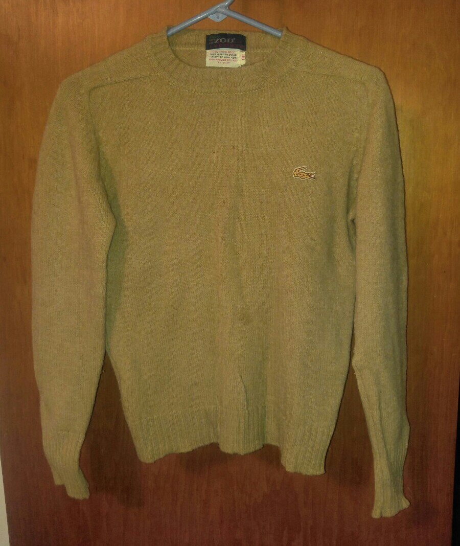 VTG Izod Lacoste 100% Wool Sweater British Crown Colony Hong Kong Size 18 S? M?