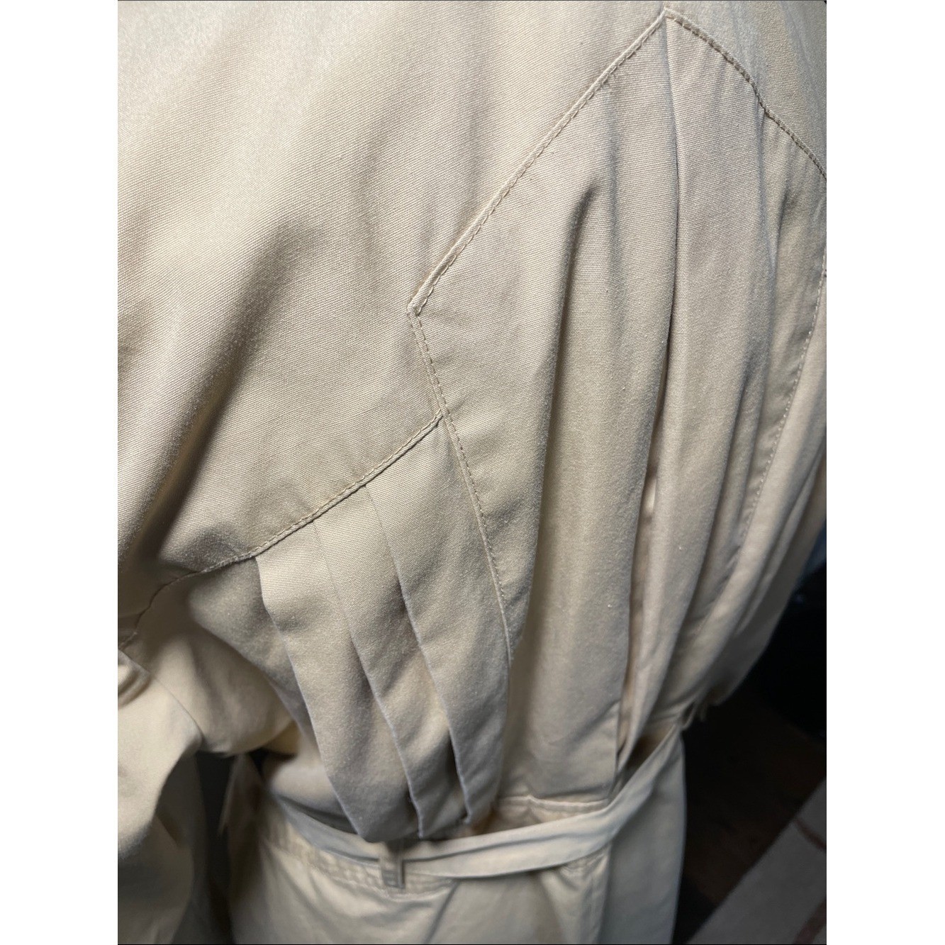 Vintage 70s The Jack Set Single-Breasted Dagger Collar Khaki Beige Belted Trench