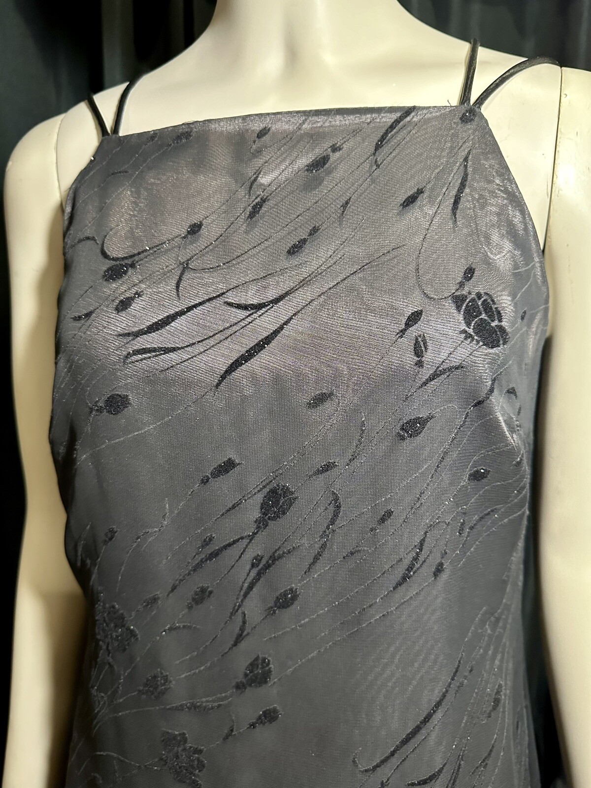 VTG Y2K Arianna By Rachel Kaye Black Mesh Overlay Whimsigoth Dress Sz 4