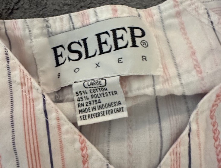 ESLEEP Vintage 1980’s Rare Womens Henley Sleepwear