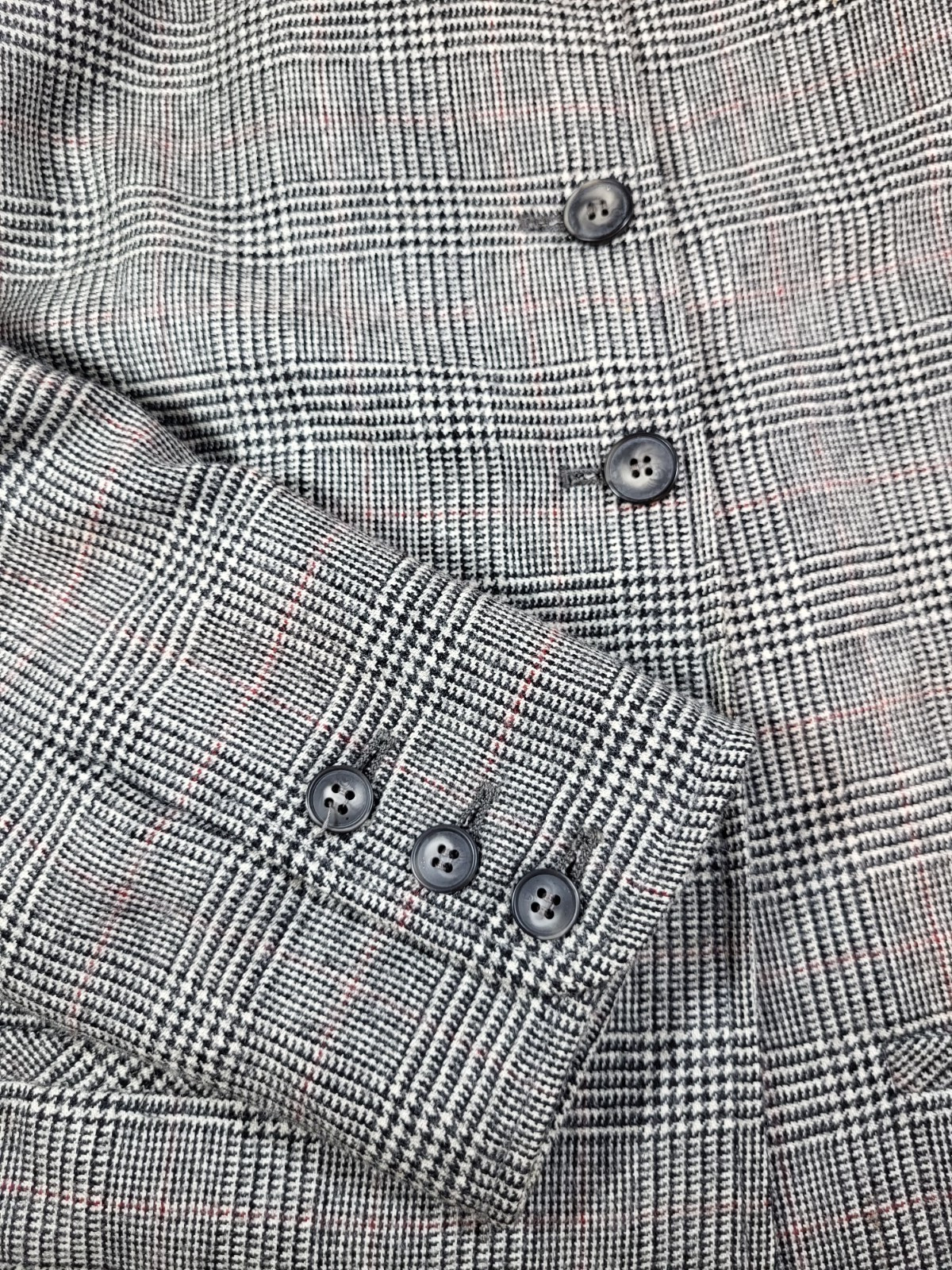 VTG SFAbulous Glen Plaid Cropped Offset Buttoned Blazer Pleated Skirt Set Sz 6/8