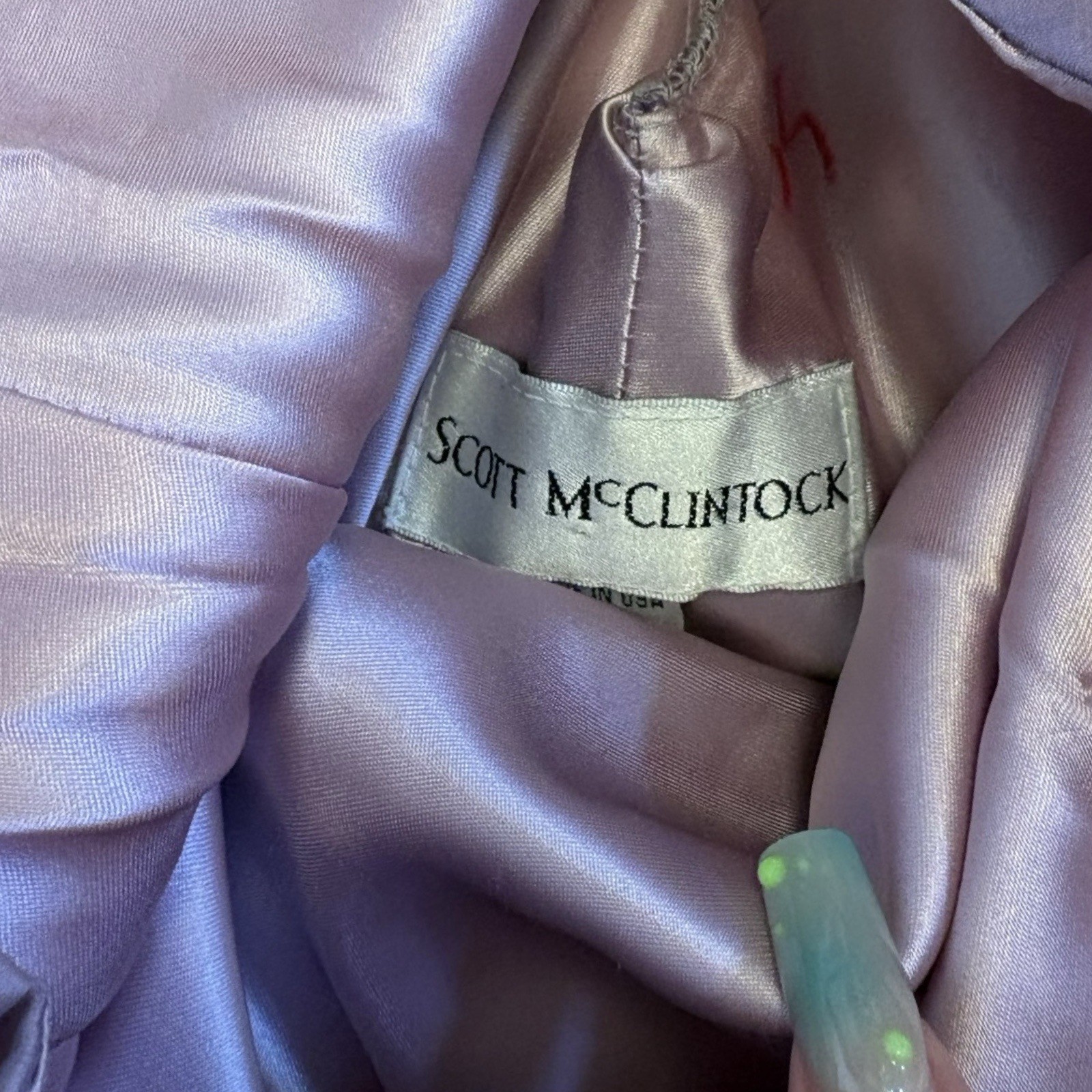 1990s Scott McClintock Lavender Shimmery Fairy Formal Gown