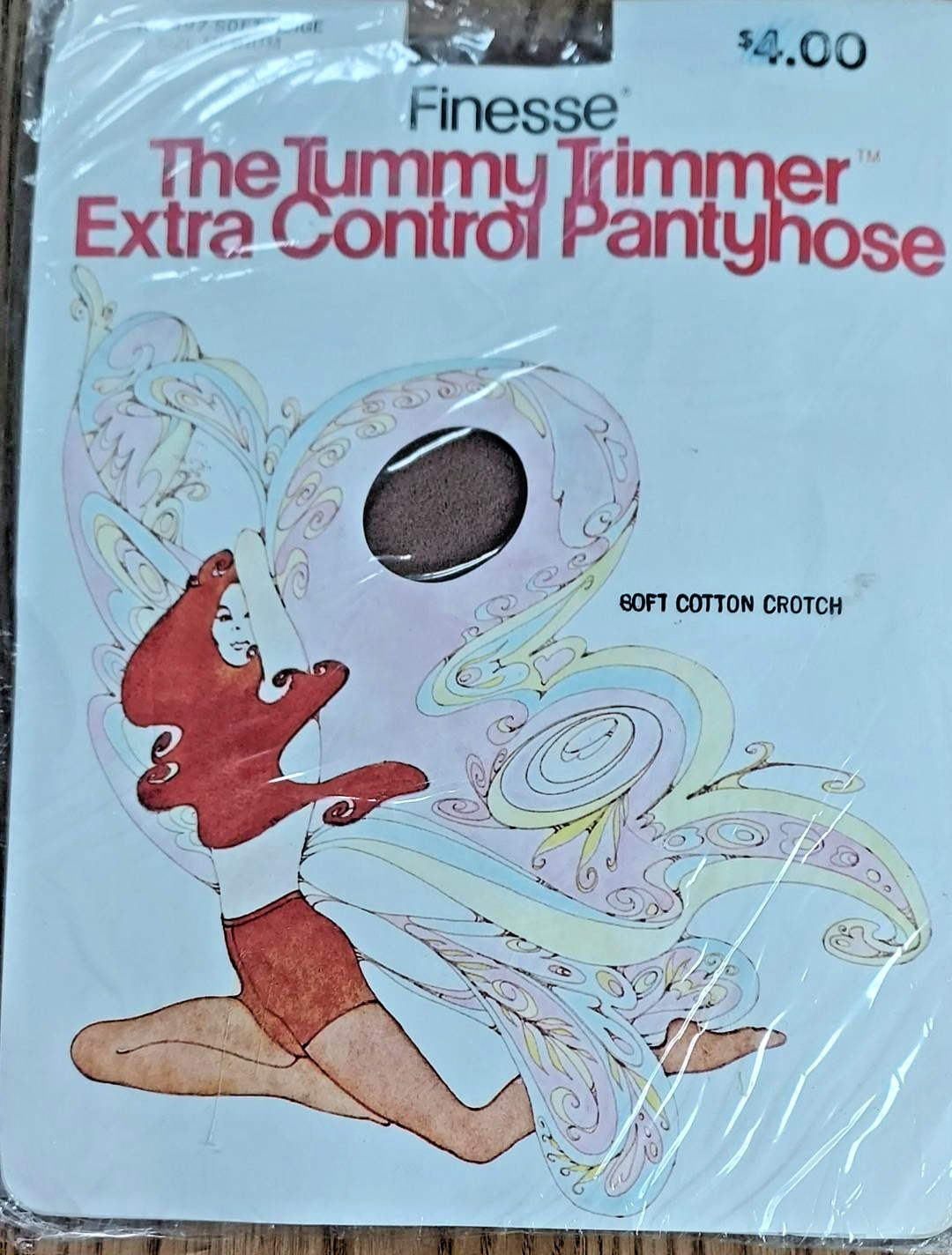 Vintage 1978 Finesse The Tummy Trimmer Extra Control Pantyhose Soft Beige Size M