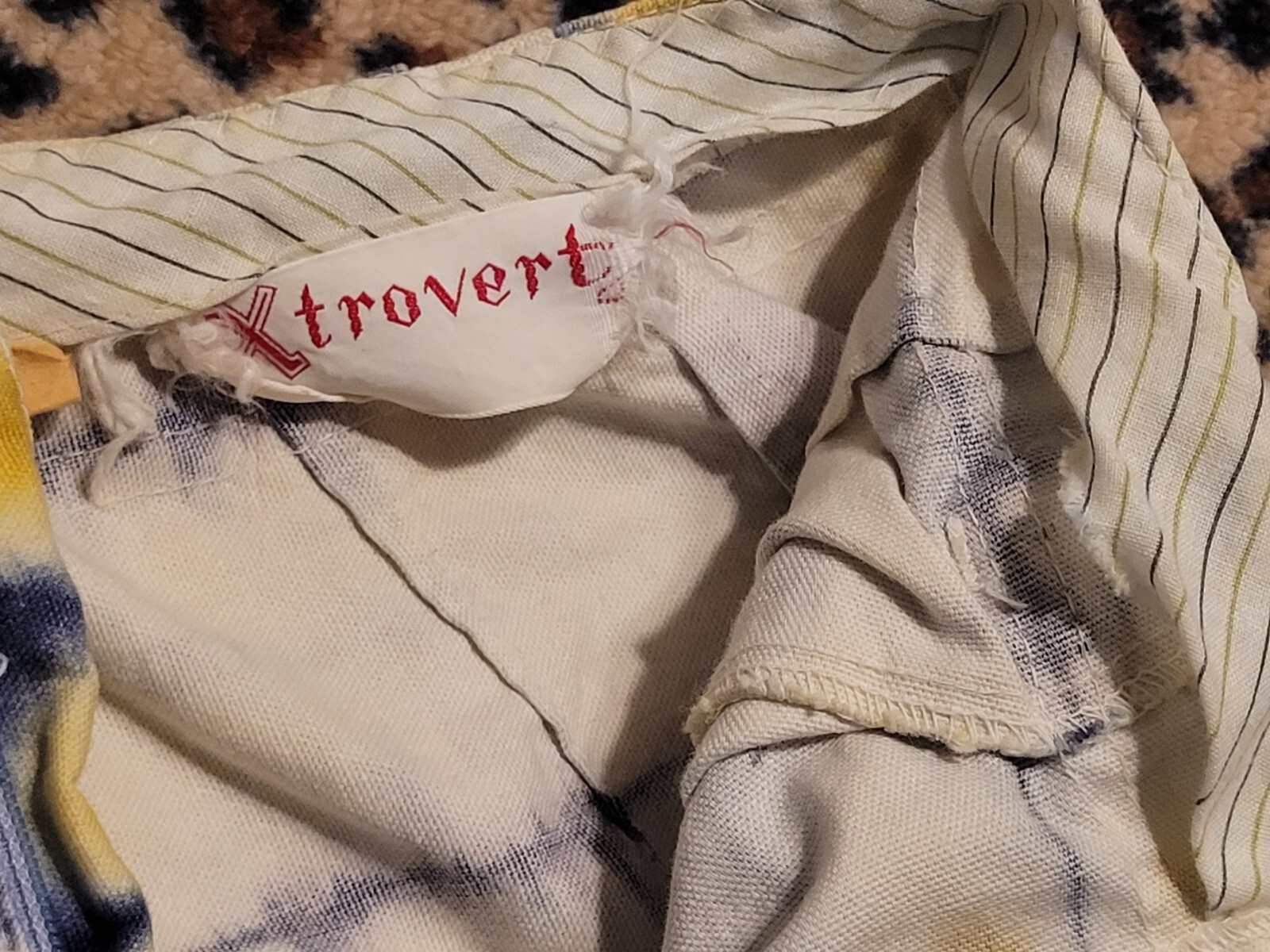 Vintage Tie Dye Xtrovert 60s 70s 80s Pants Blue Yellow White