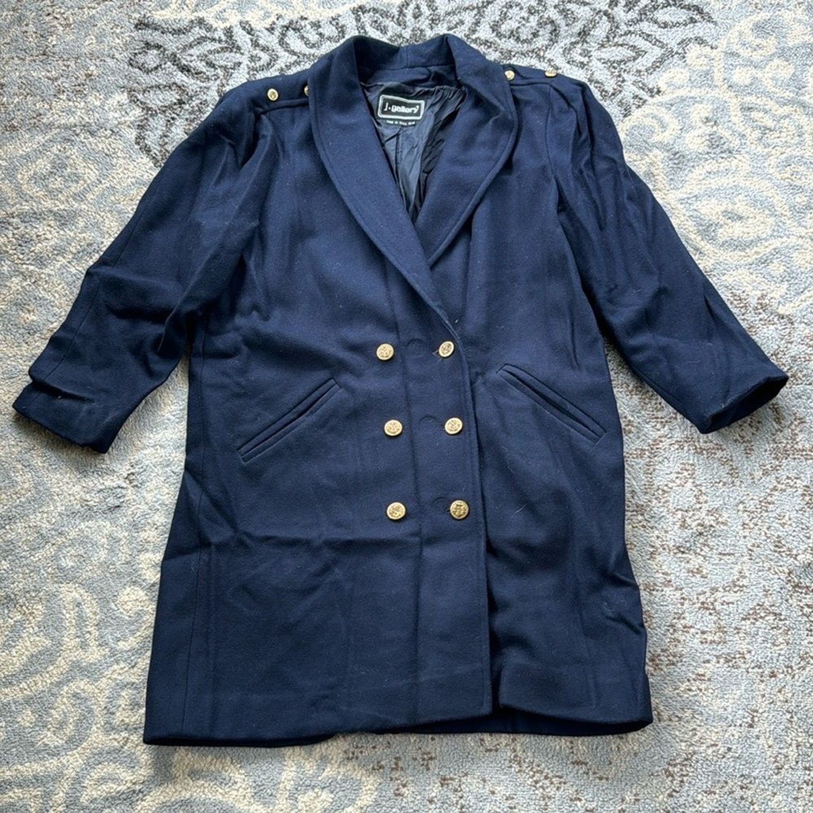 Vintage J. Gallery Wool Peacoat Navy Blue 13/14