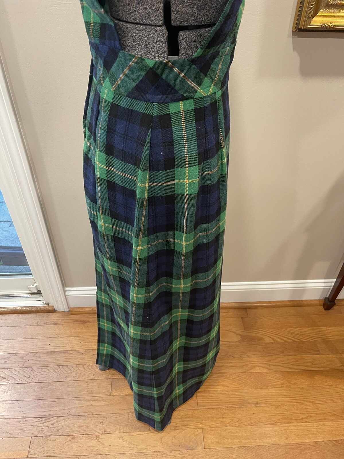 DonKenny 1970/80s Tartan Plaid Pinafore Jumper Jr 15/16-Maxi Dress- Winter/xmas