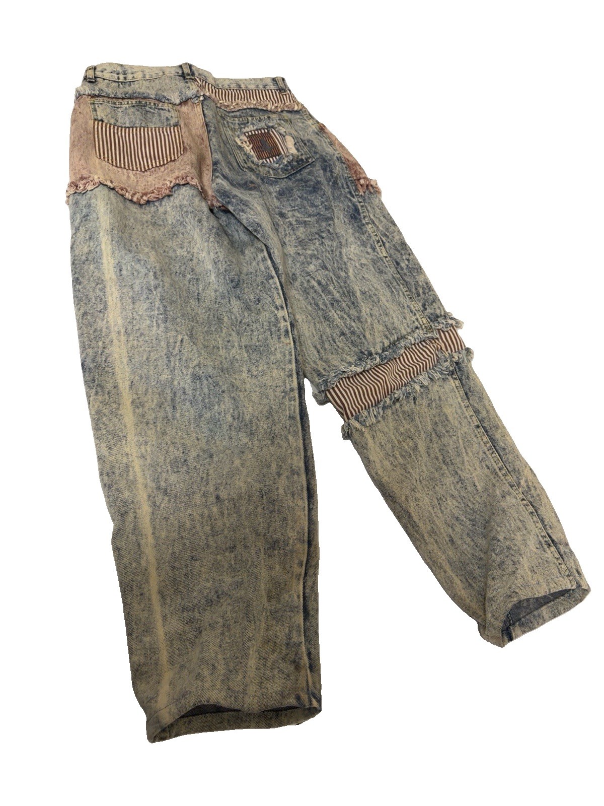 80s Vintage Kozmic Blues Acid Wash Patchwork Jeans 32M