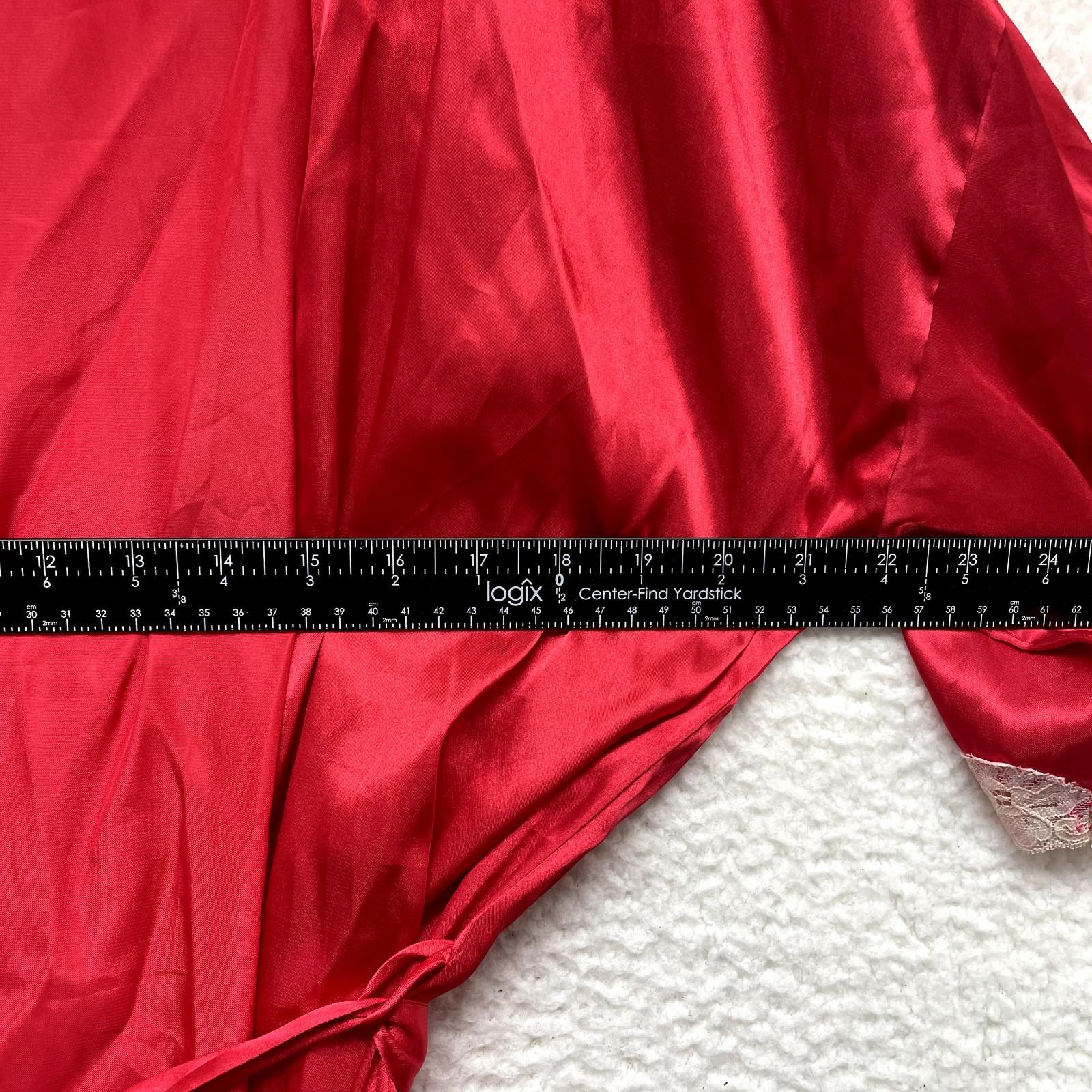 Y2K Vintage Robe Kimono XL 16 18 Red Satin Lace Embroidered Floral Luxe Sexy