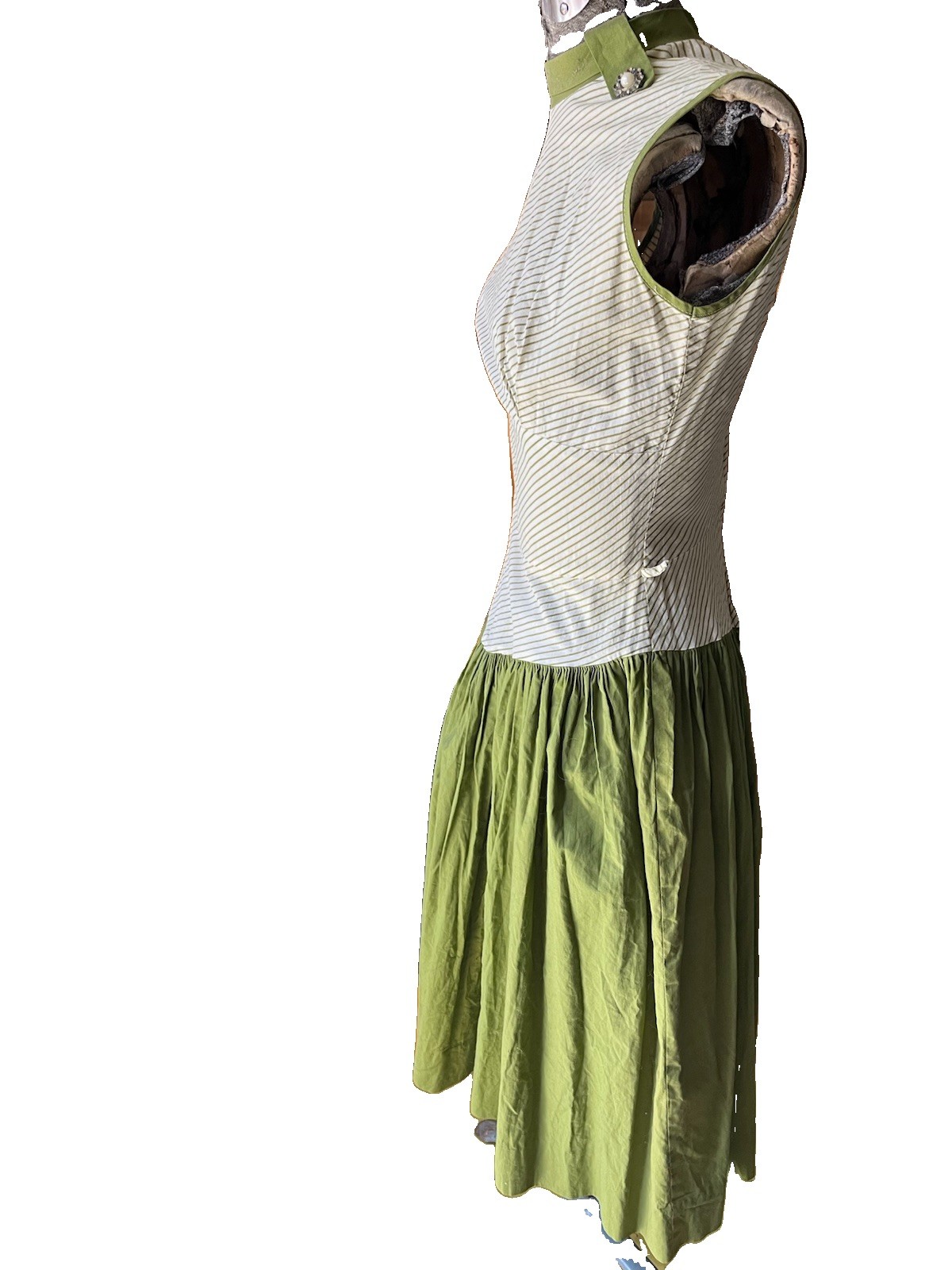 Vintage ANTIQUE 1930s 30s 100% COTTON DAY DRESS Sz S