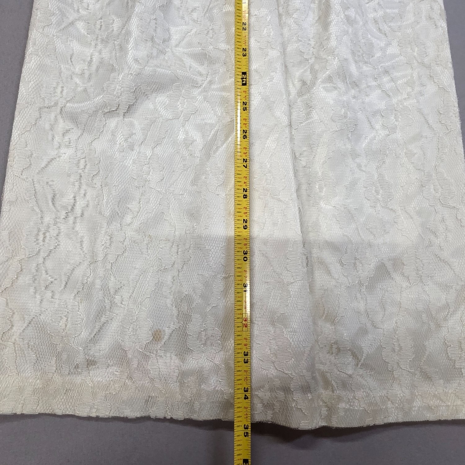 Vintage 50s Ivory Floral Lace Cocktail Dress Bow Waist Wiggle Sheath Mid Century