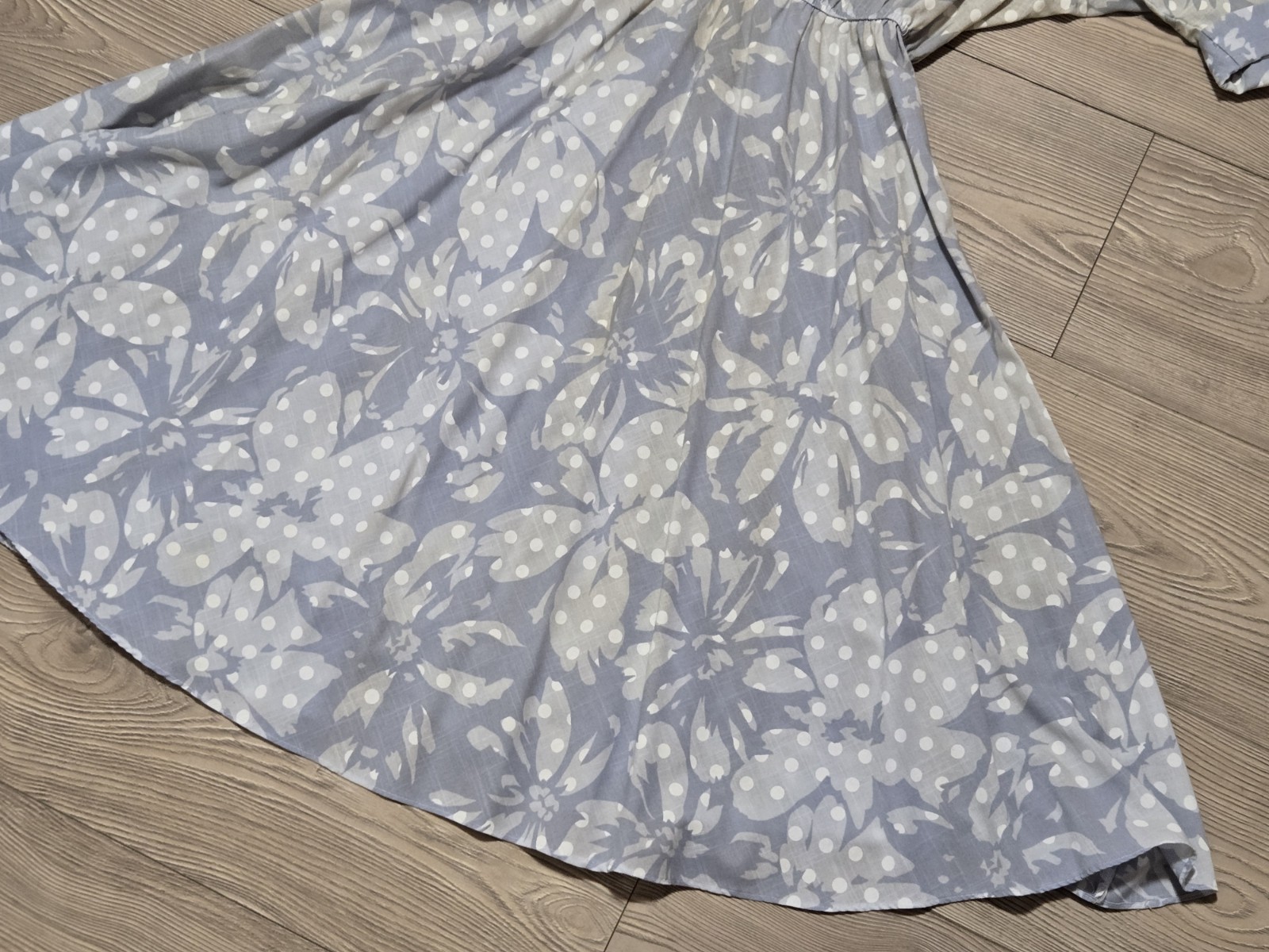 S. L. Petites Fashions Dress True Vintage Womens Size 10 Blue Floral *Stains*