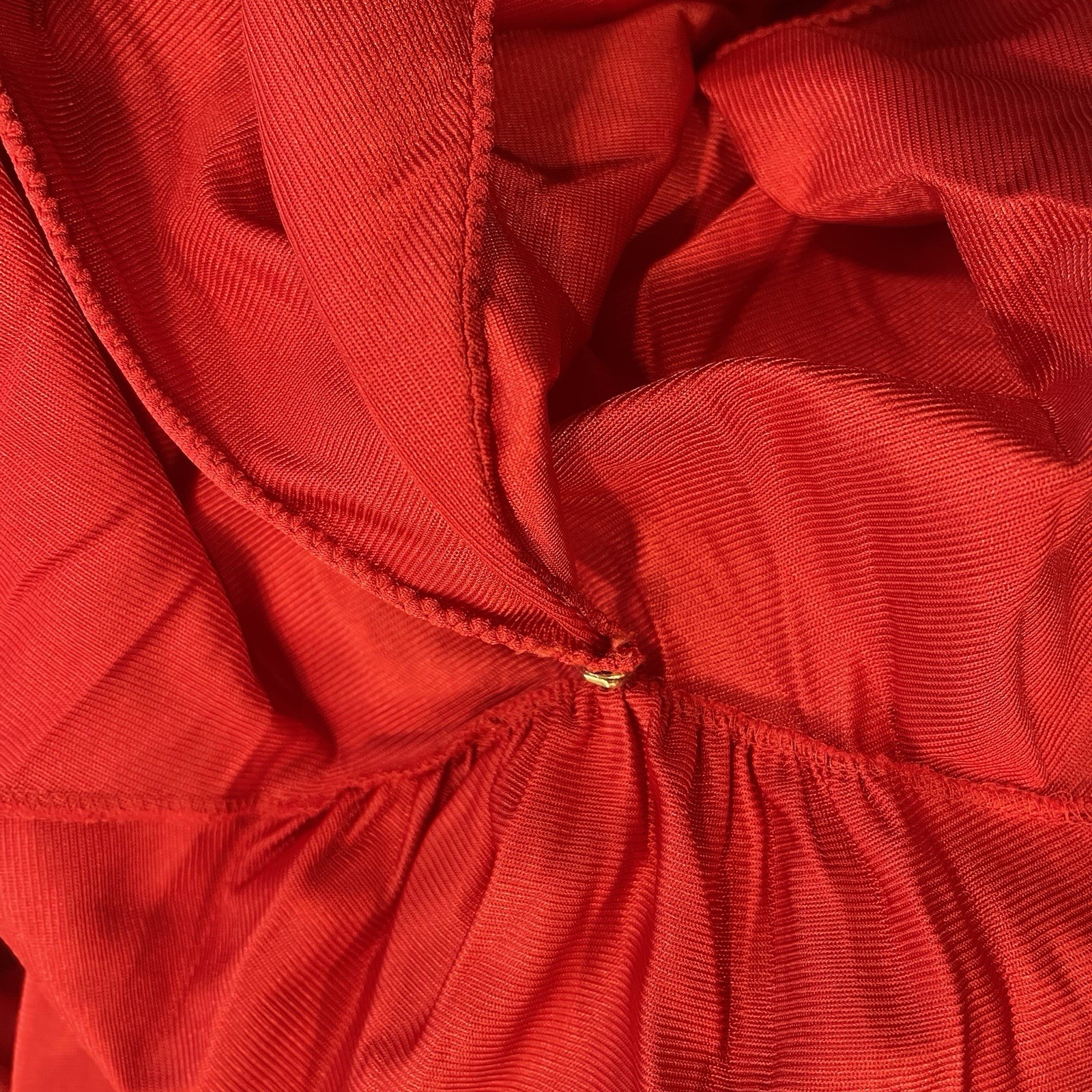 VTG Vanity Fair Negligee Maxi Night Gown Slip Dress Sz 36 Red Sexy Wrap Intimate