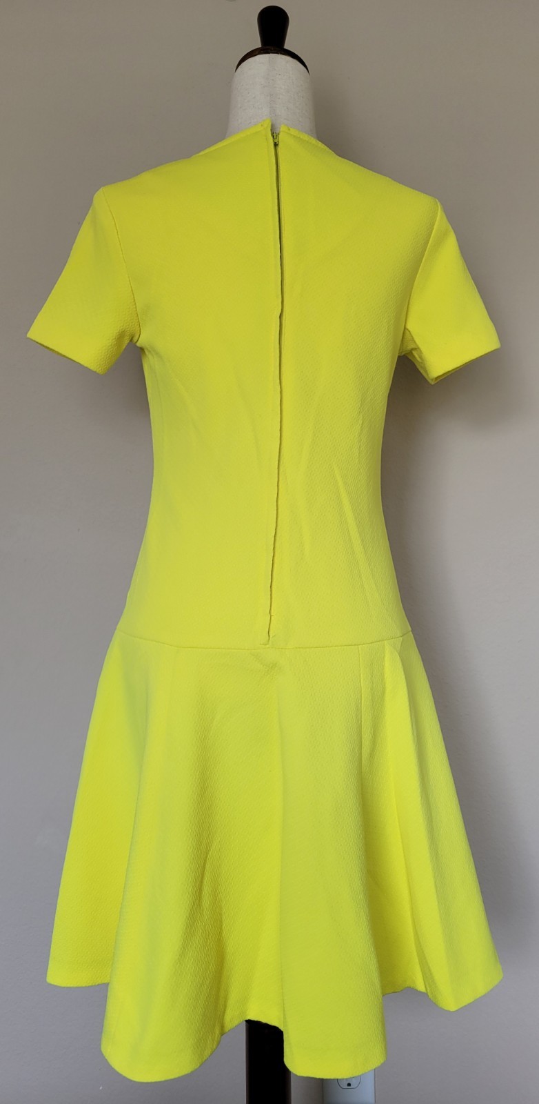 Vintage 60s Drop Waist Mini Dress Fit & Flare Size M Yellow Preppy Mod Tennis