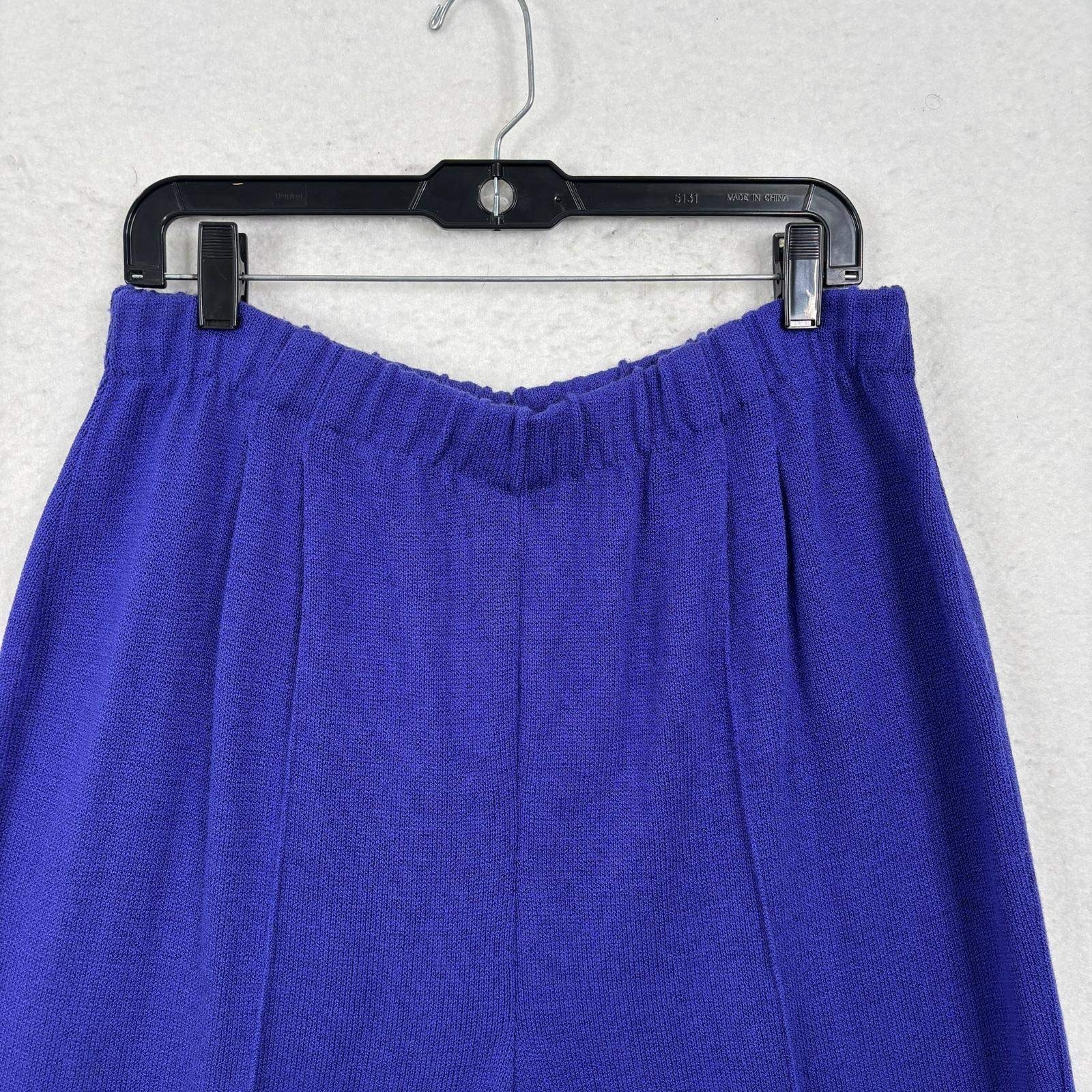 Vintage Laura by Alyzia Royal Blue Knit Cardigan Pants Set 18 Classic Old Money