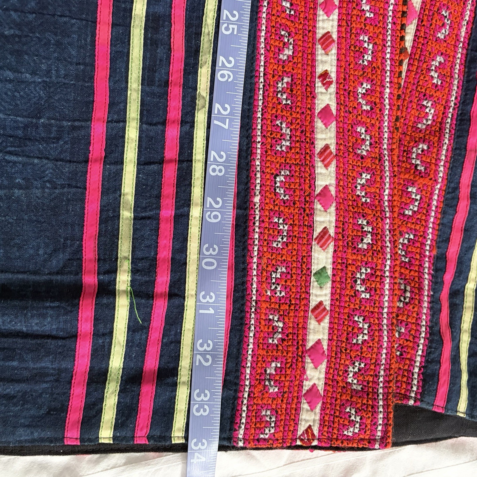 Vintage Hmong Style Embroidered Boho Jacket Art To Wear Festival Hippie One Size