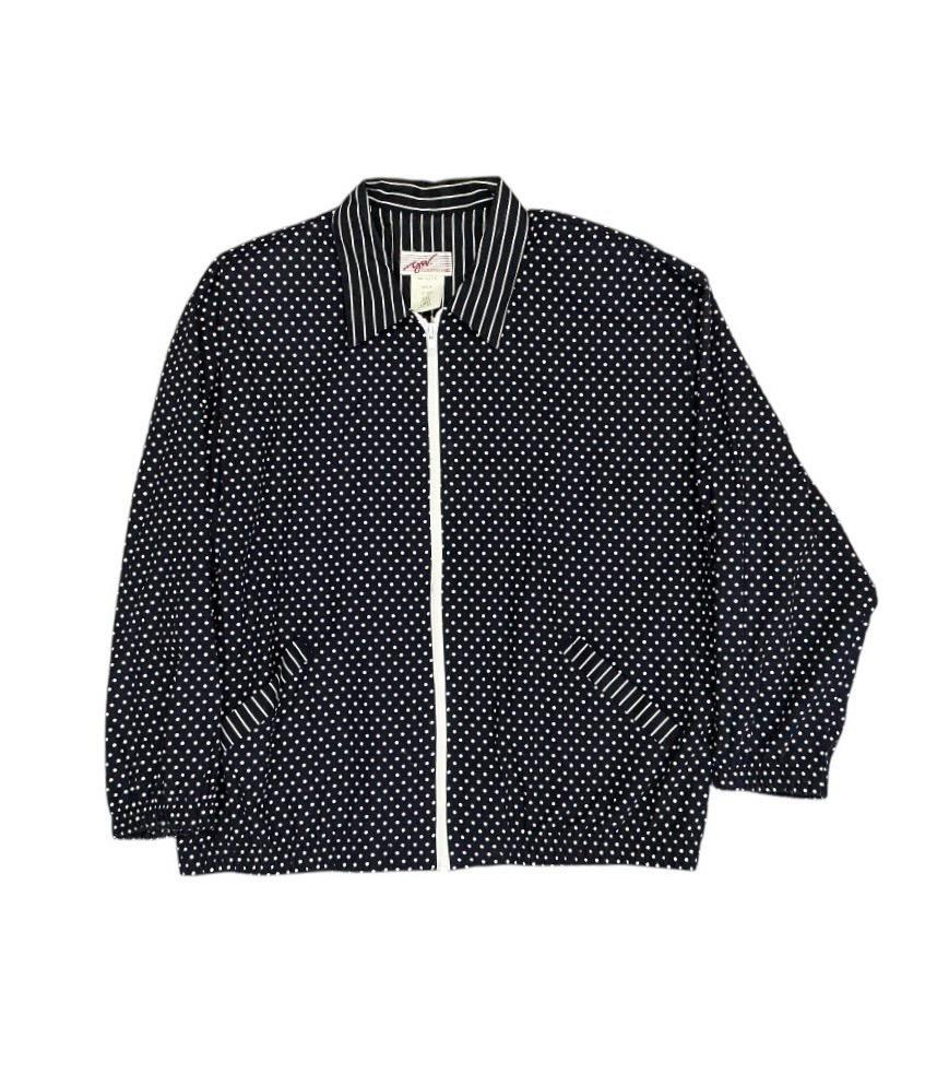 Vintage G.W., Division of Graff navy and white polka dot jacket – Large