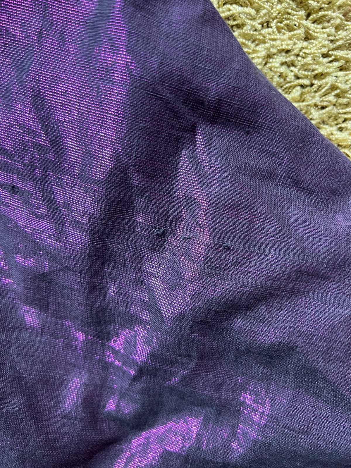 1980s Purple Off Shoulder Cocktail Party Dress Cotton Blend Aline Midi Retro 36