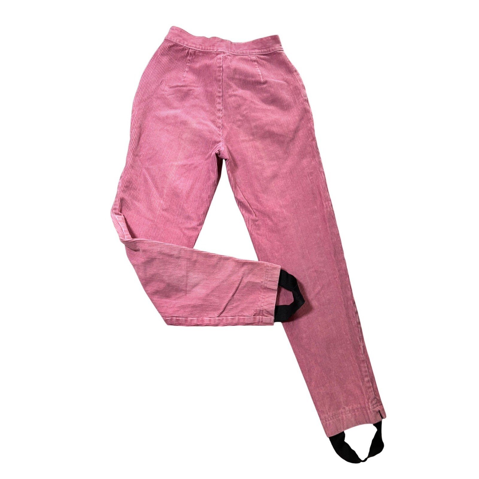 Vintage Paris Sport Club Corduroy Stirrup Pants High Waisted Size 11 Pink