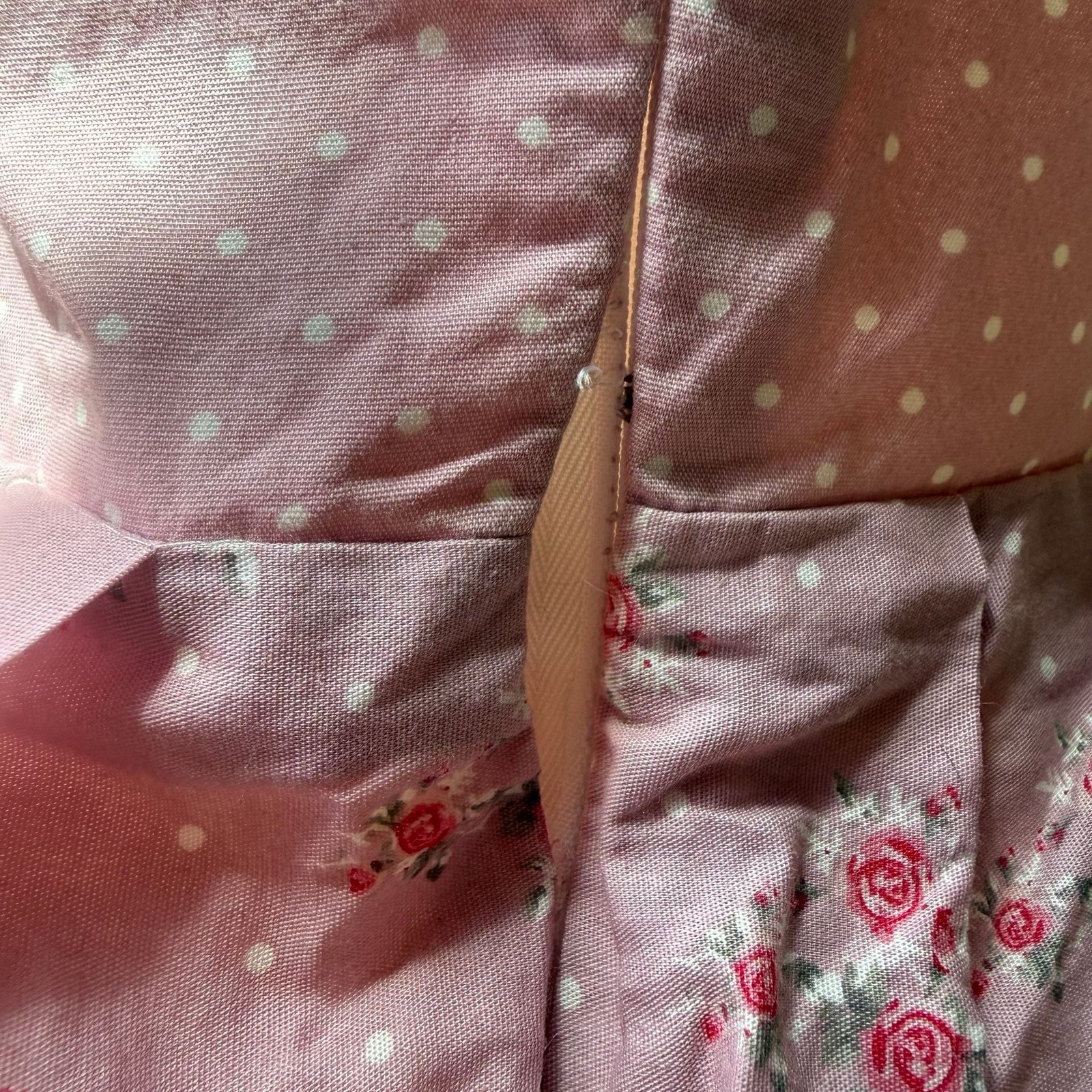 Vintage Pink Floral Polka Dot Traditional Dirndl Dress