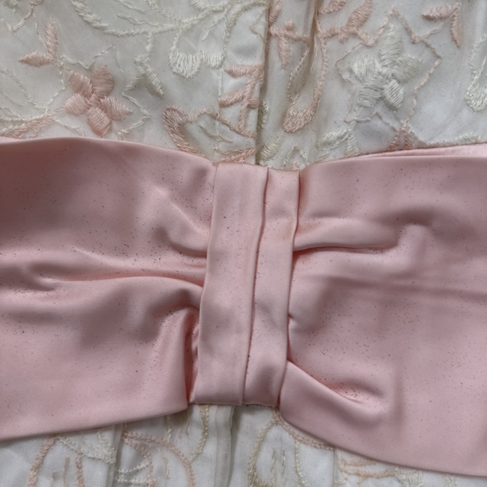VTG Womens M 50’s Prom Rockabilly Dress Sheath Pink Acetate Bow White Pink